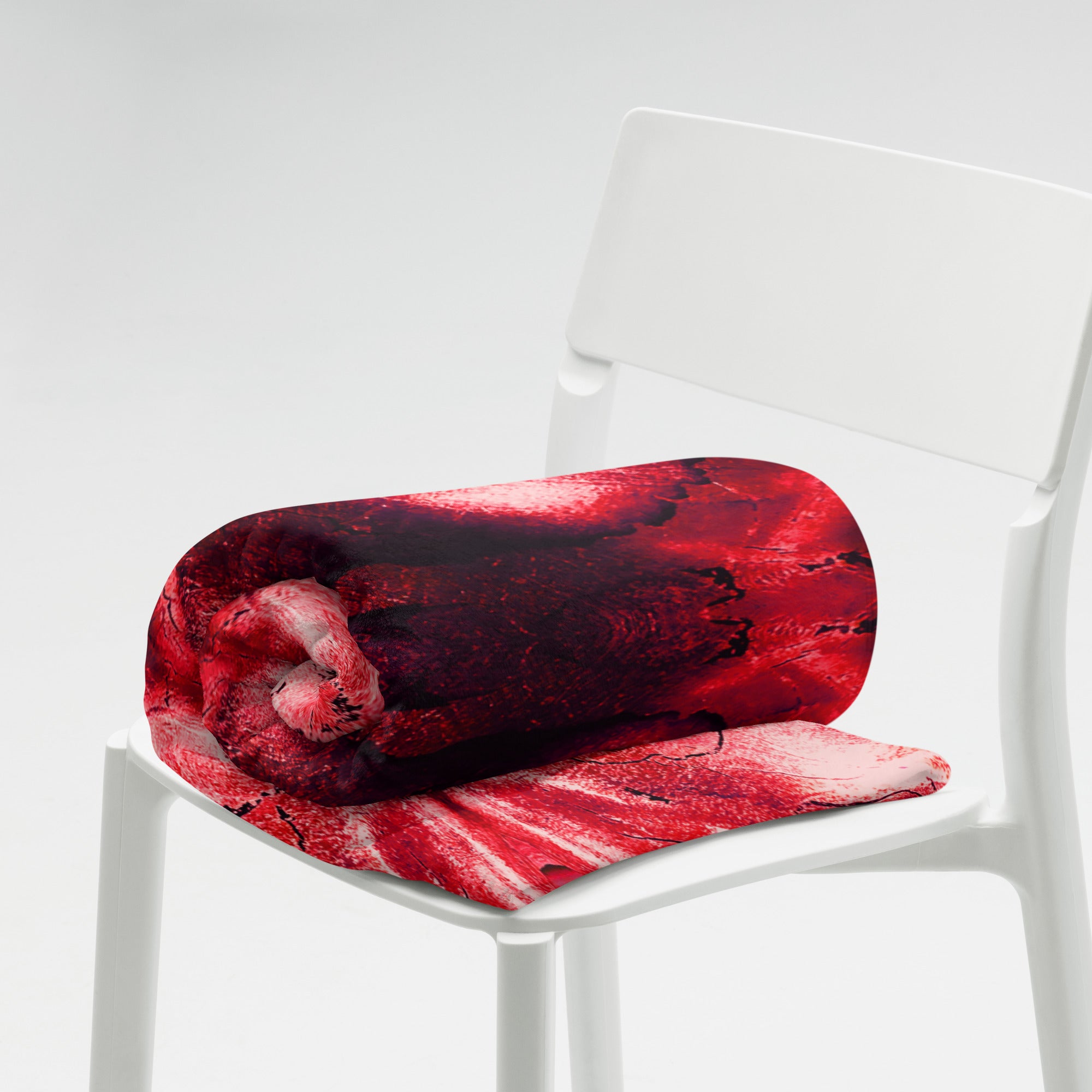 Christmas Gift- Sofa Throw. Holiday Decor. Red & White Throw Blanket. WickedYo.