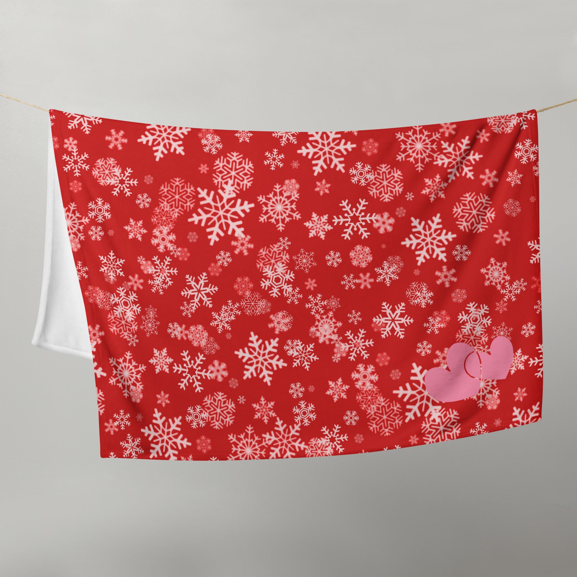 Christmas Colors Throw Blanket Gift. Snowflakes Red & White Design Sofa Throw. WickedYo.