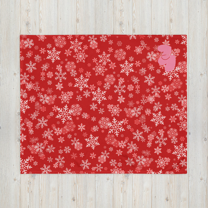 Christmas Colors Throw Blanket Gift. Snowflakes Red & White Design Sofa Throw. WickedYo.