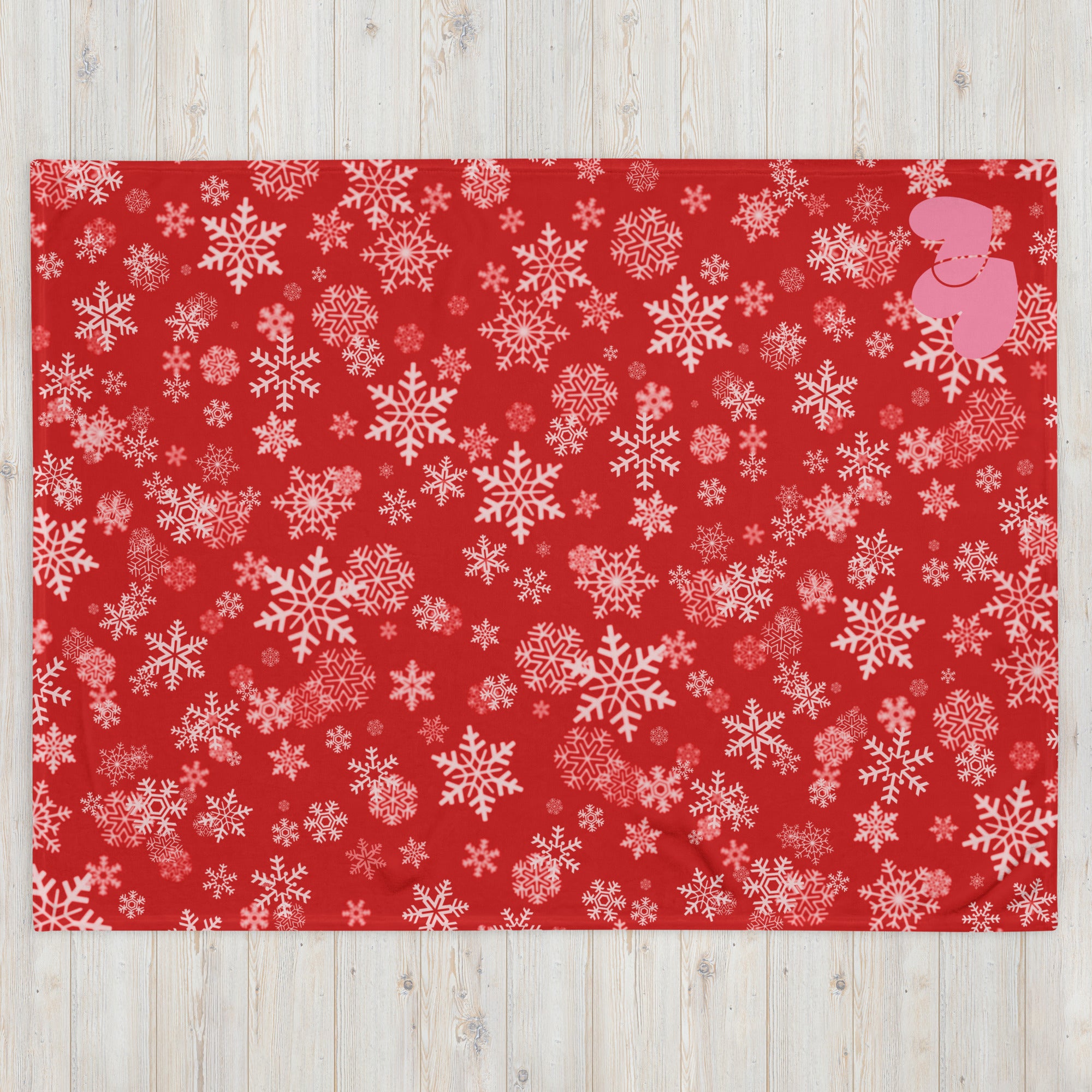 Christmas Colors Throw Blanket Gift. Snowflakes Red & White Design Sofa Throw. WickedYo.