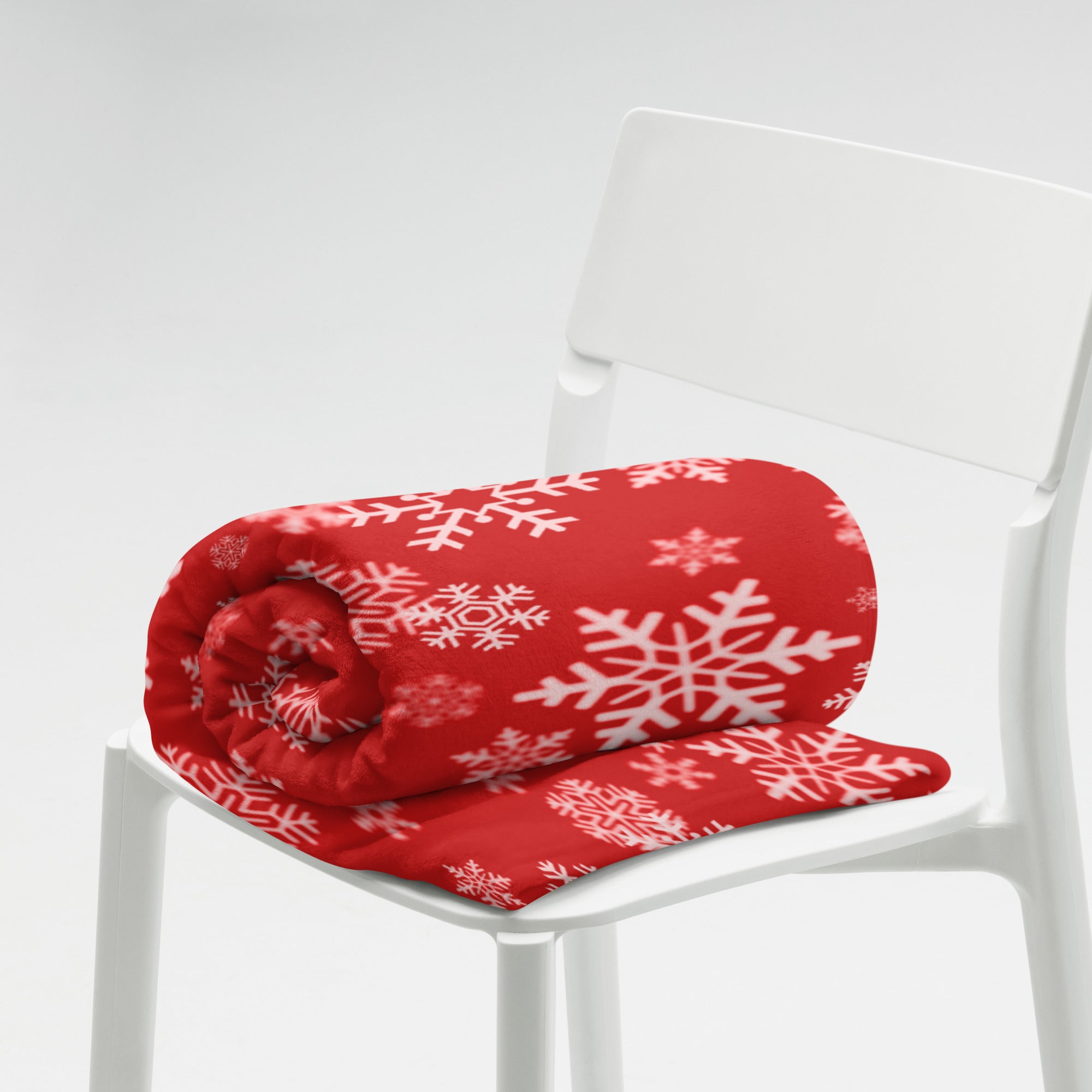 Christmas Colors Throw Blanket Gift. Snowflakes Red & White Design Sofa Throw. WickedYo.