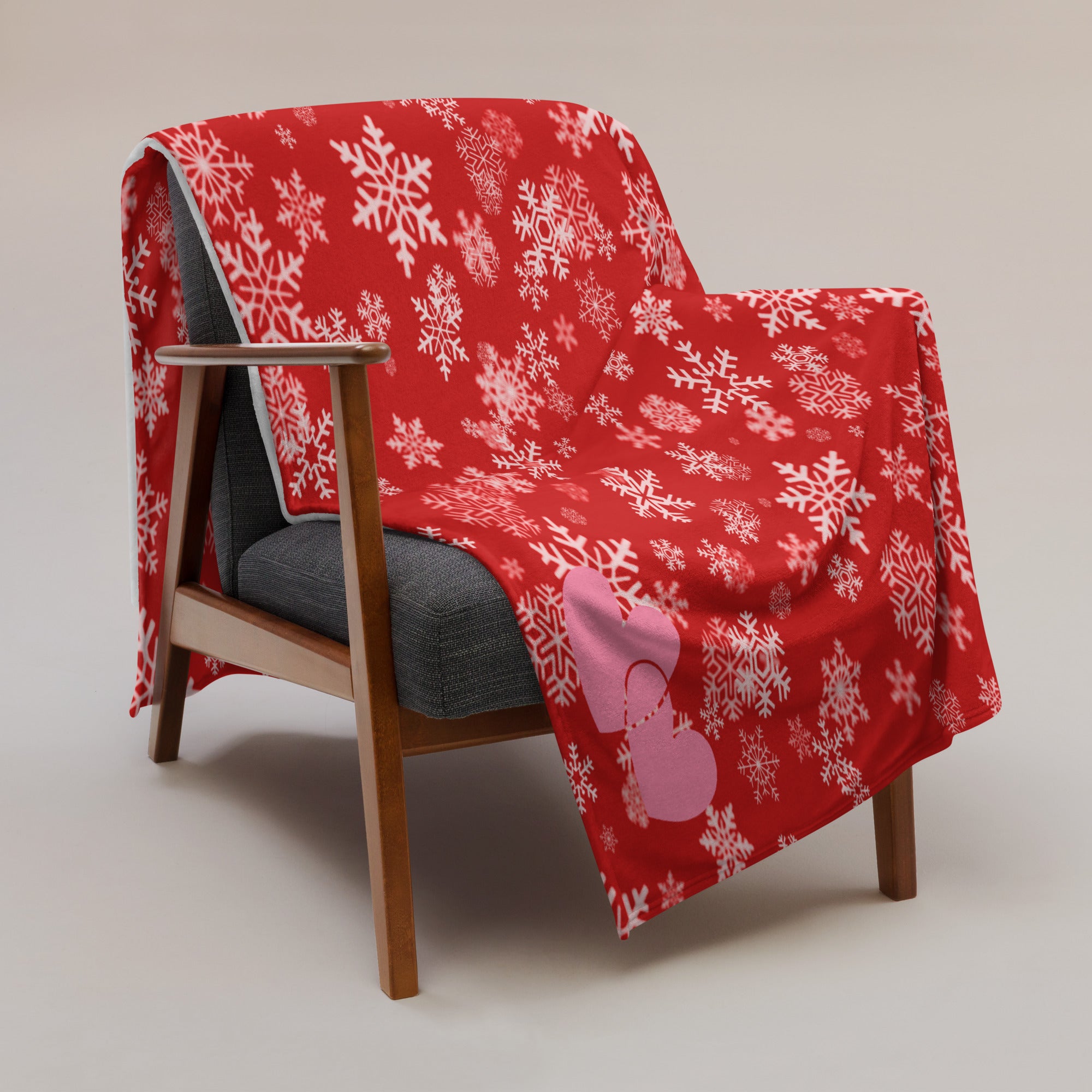 Christmas Colors Throw Blanket Gift. Snowflakes Red & White Design Sofa Throw. WickedYo.