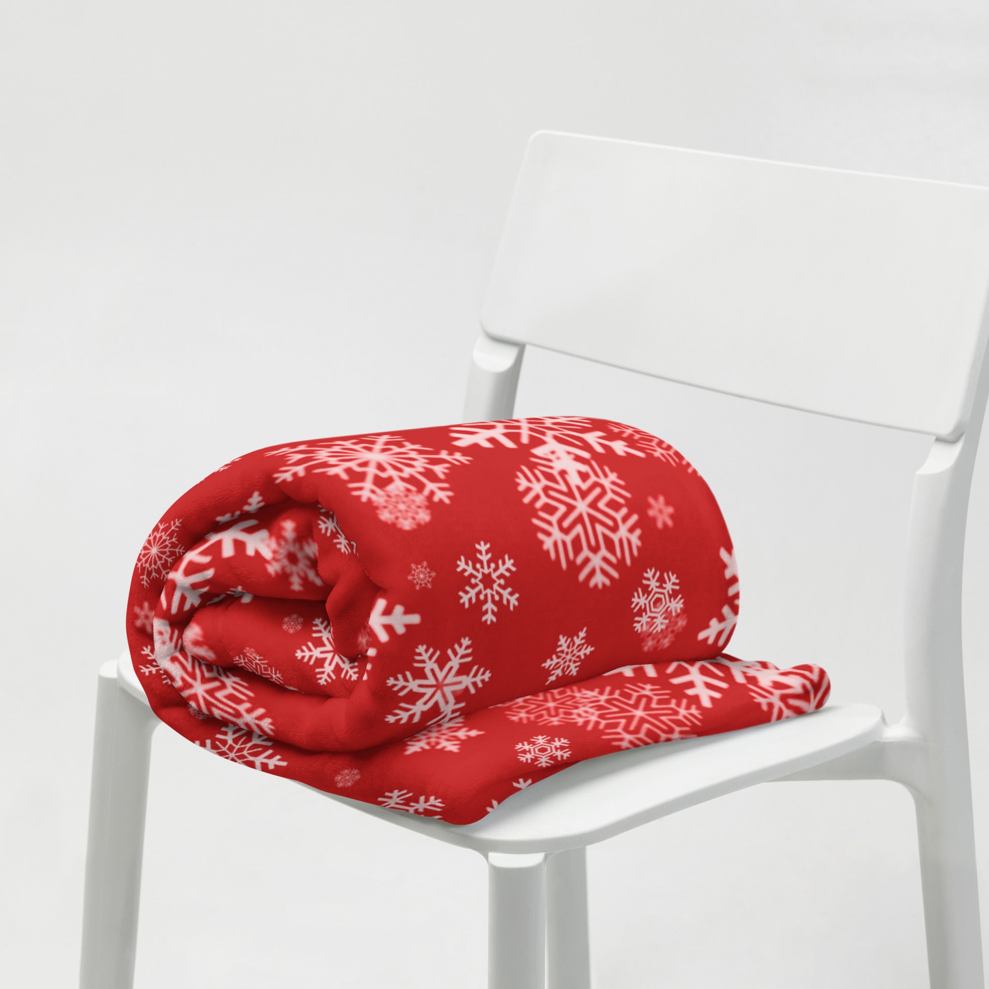 Christmas Colors Throw Blanket Gift. Snowflakes Red & White Design Sofa Throw. WickedYo.