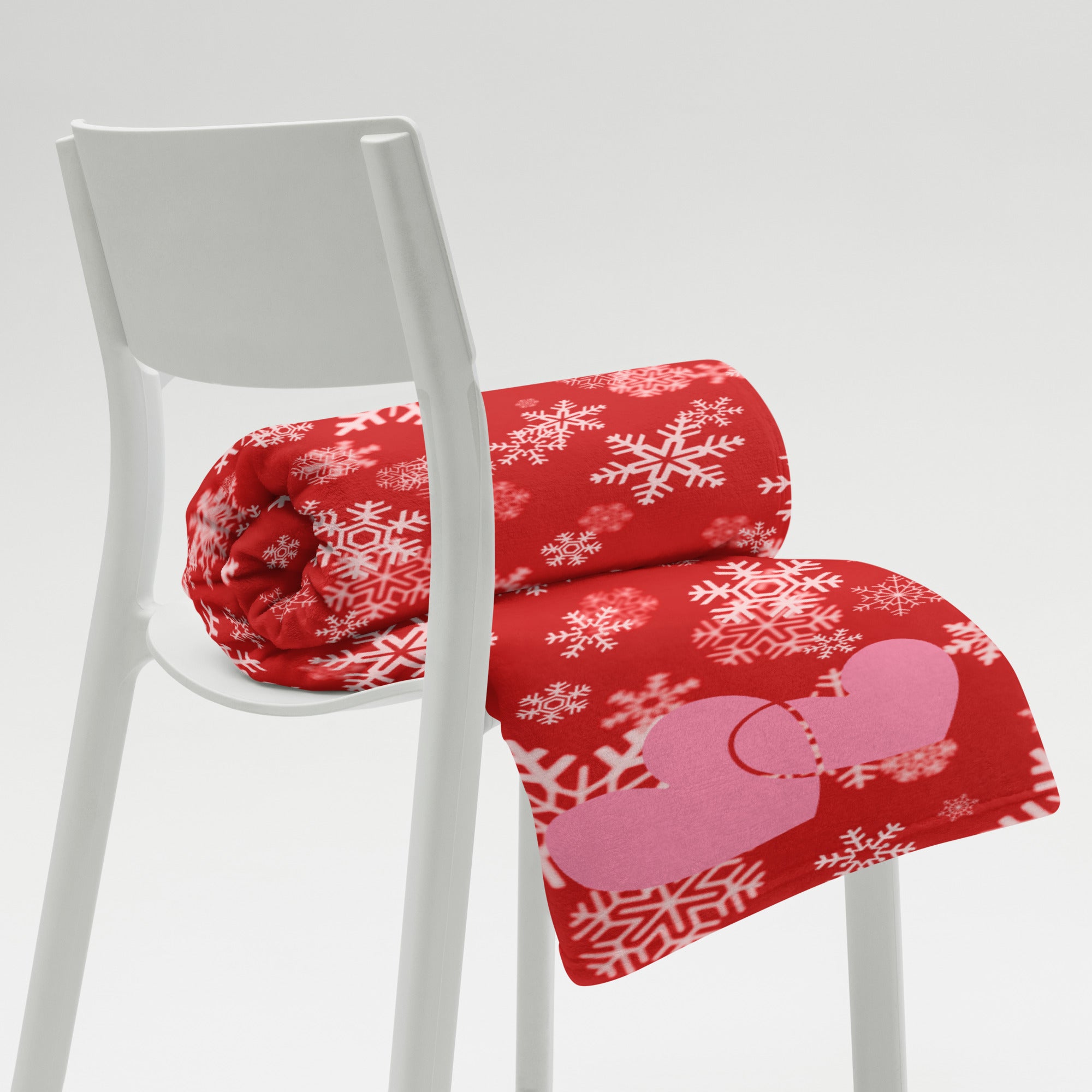 Christmas Colors Throw Blanket Gift. Snowflakes Red & White Design Sofa Throw. WickedYo.