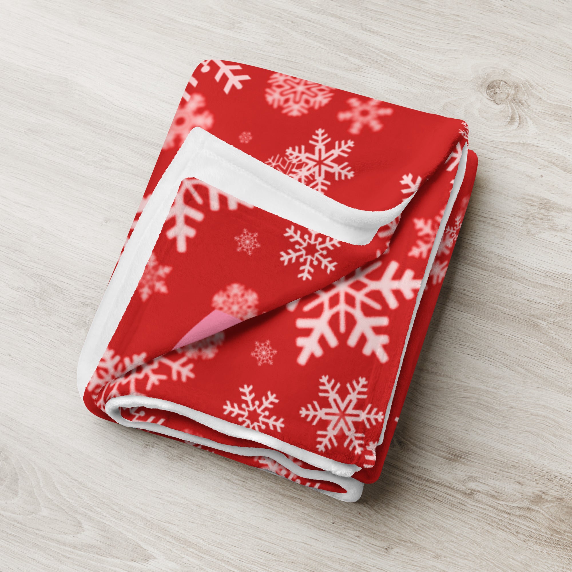 Christmas Colors Throw Blanket Gift. Snowflakes Red & White Design Sofa Throw. WickedYo.