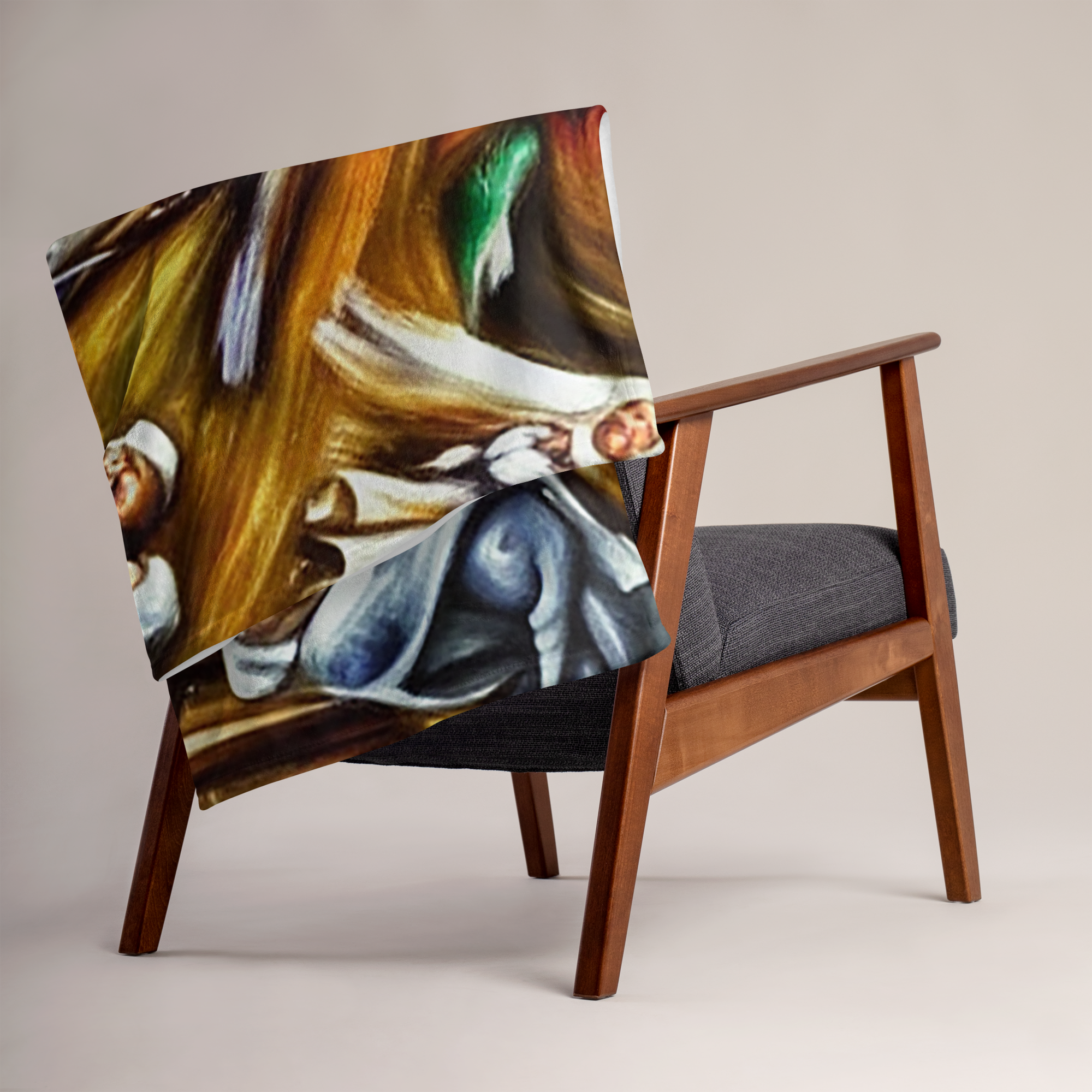 Christmas Decor Gift- Sofa Throw. Unique Nativity Scene Painting Throw Blanket. WickedYo.