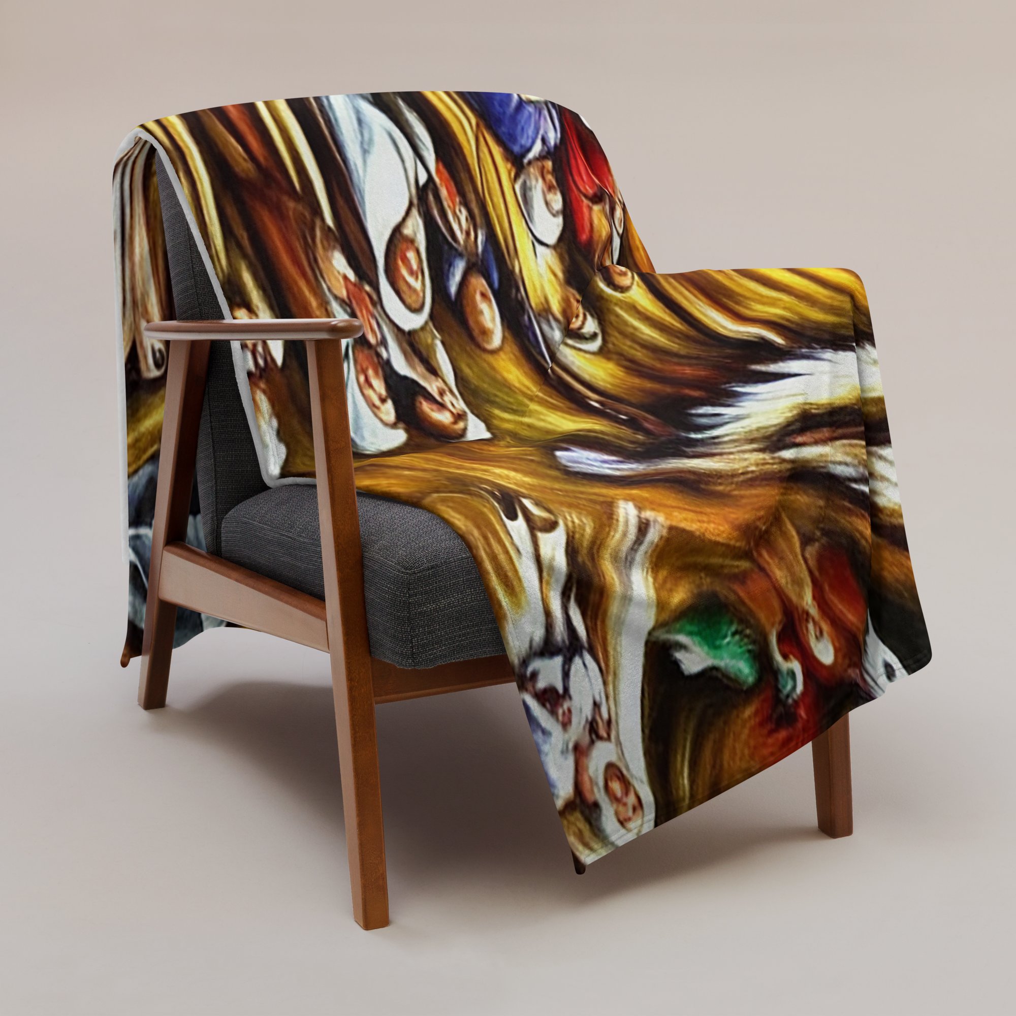 Christmas Decor Gift- Sofa Throw. Unique Nativity Scene Painting Throw Blanket. WickedYo.