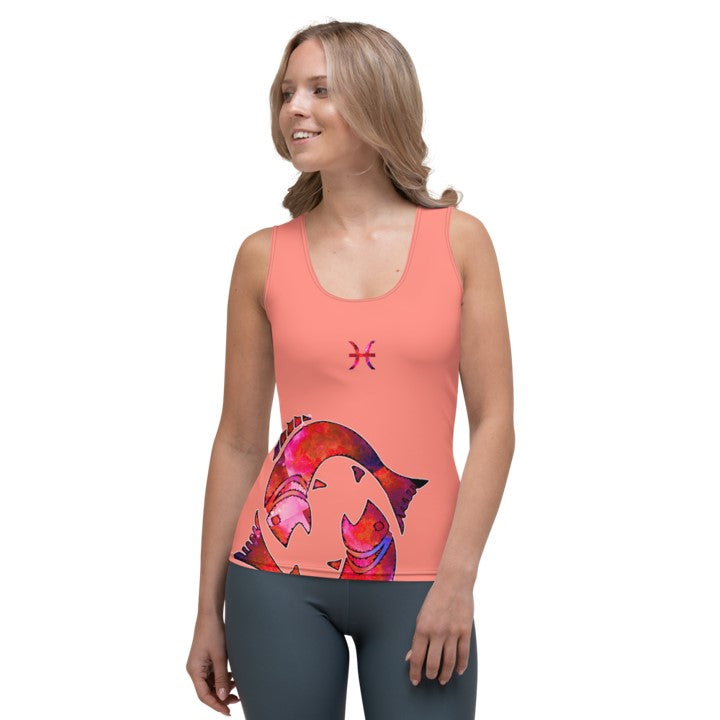 Activewear Tank Tops- Pisces. Black Yoga Tank Tops. Casualwear. WickedYo.