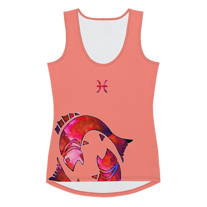 Activewear Tank Tops- Pisces. Black Yoga Tank Tops. Casualwear. WickedYo.
