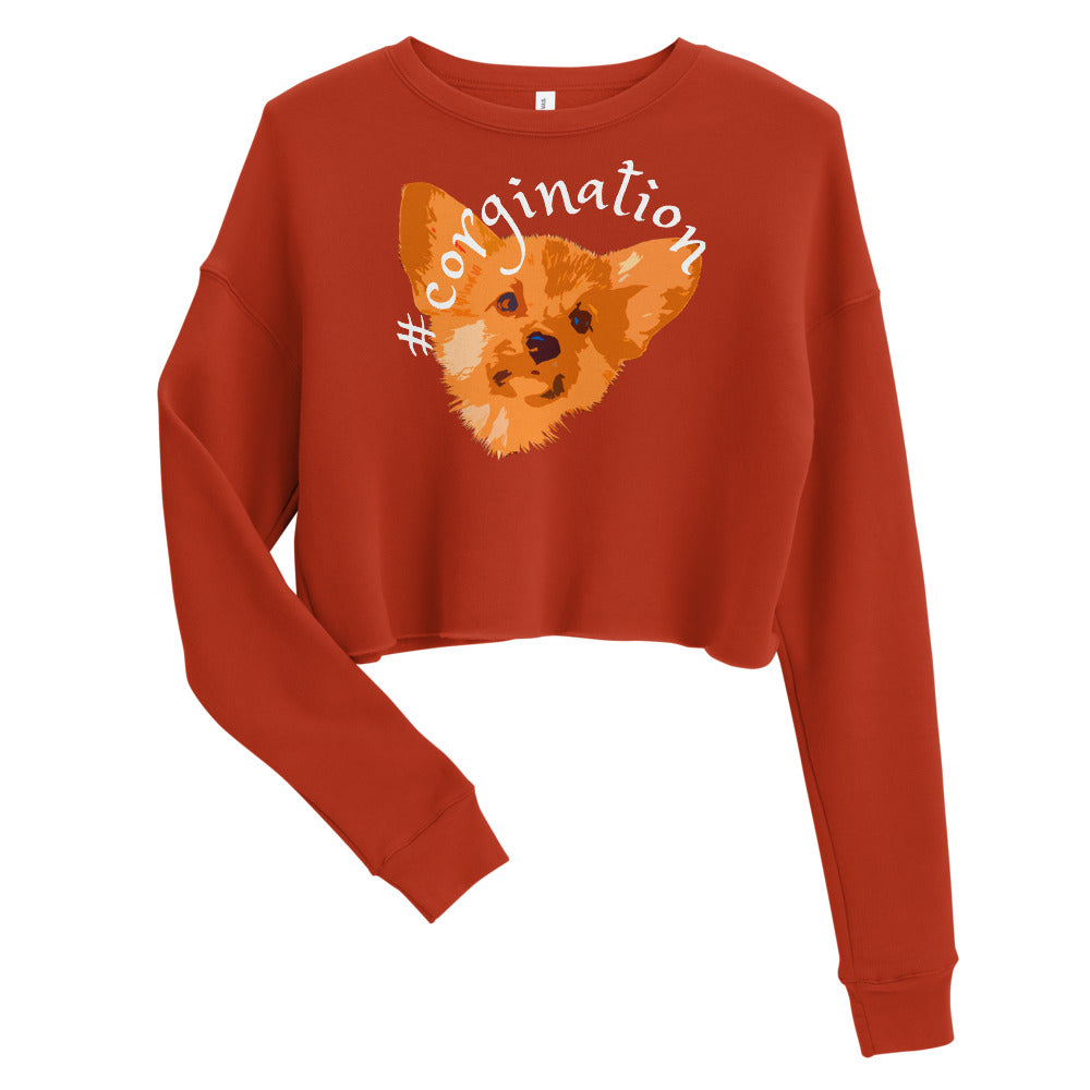 Gift for dog lovers. #corgination cropped sweatshirt for girls. Streetwear for women  WickedYo.