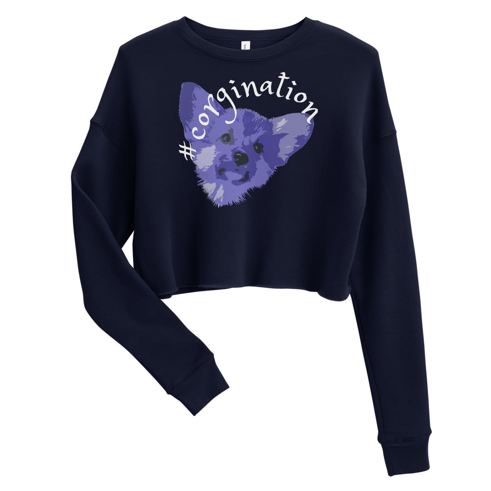 Gift for dog lovers. #corgination cropped sweatshirt for girls. Streetwear for women  WickedYo.