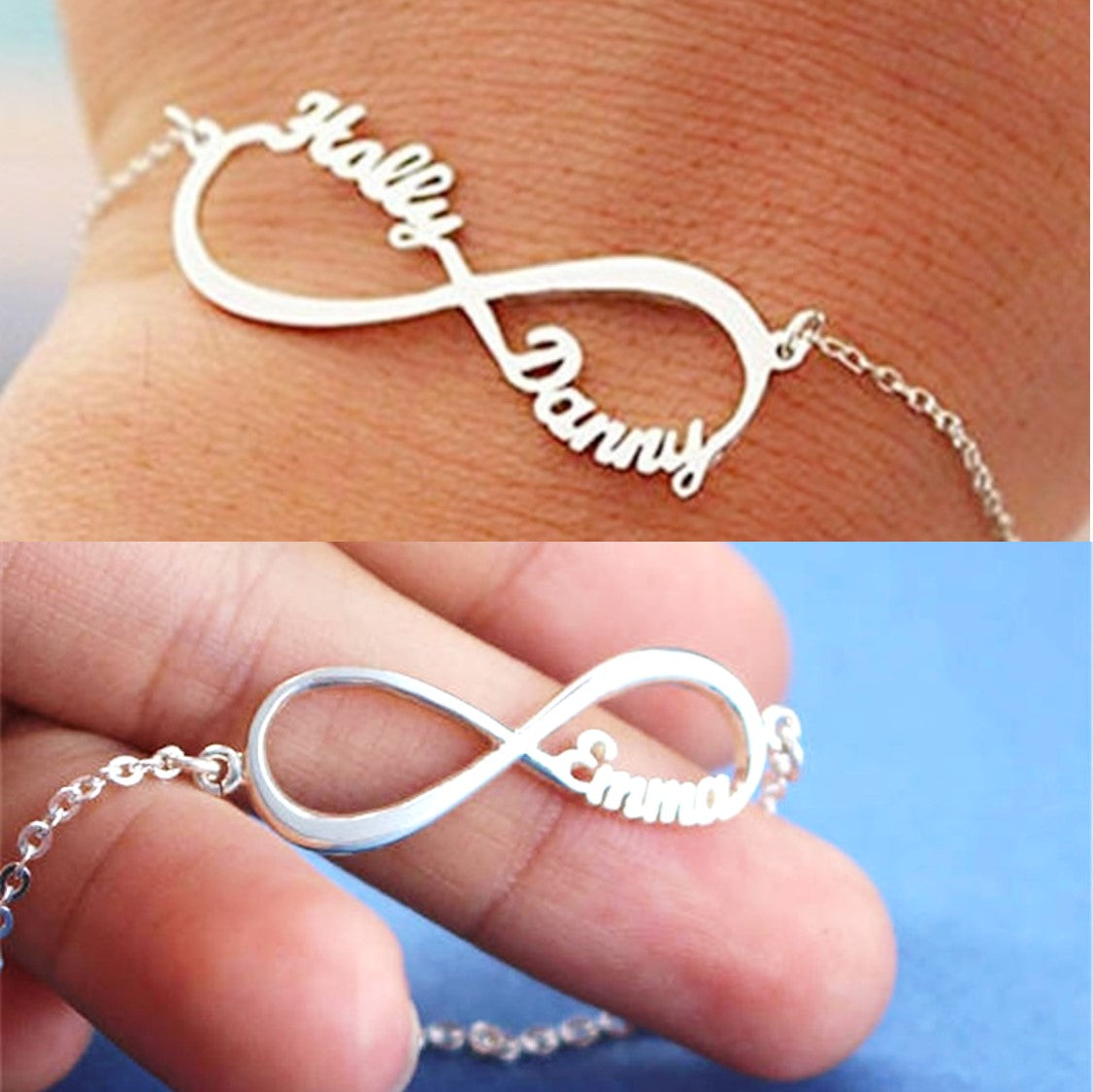 Silver infinity Couple Name Bracelet at Rs 1550.00 | Surat| ID:  2852527103962