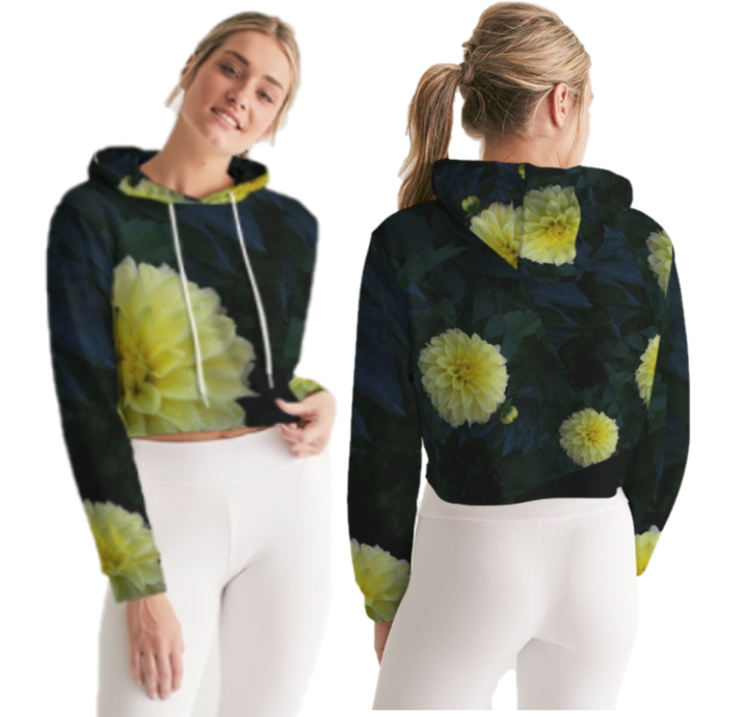cropped-hoodie-activewear-streetwear-girls-women-deep-green-lemon-yellow-dahlias-wickedyo10