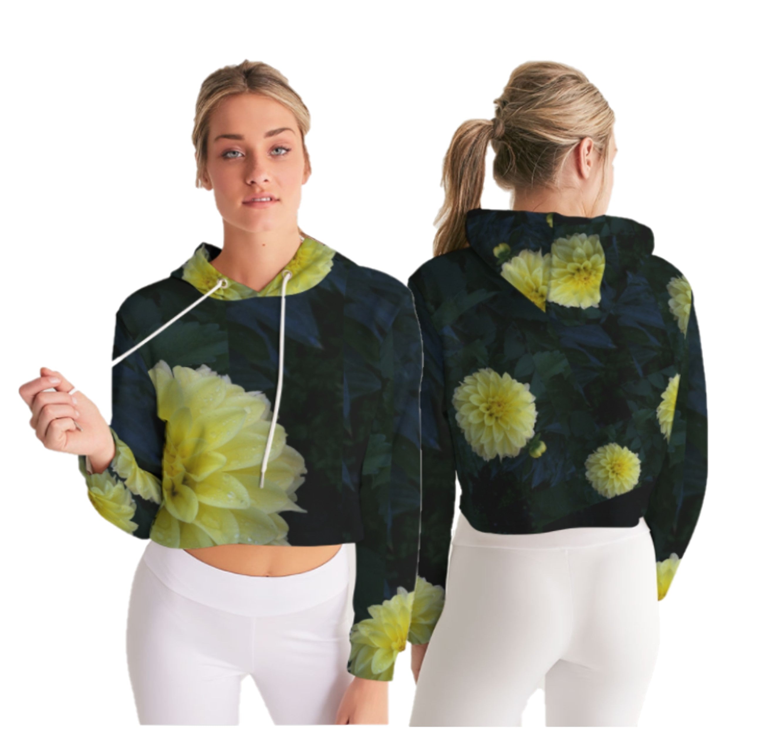 cropped-hoodie-activewear-streetwear-girls-women-deep-green-lemon-yellow-dahlias-wickedyo9