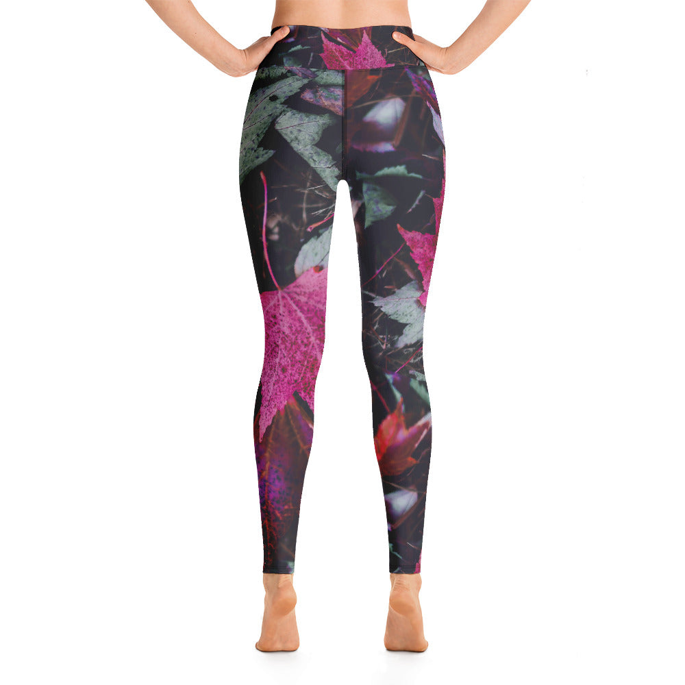 Fall Fashion Activewear Leggings. Yoga Pants. Fitness Leggings-"PurpleAutumn" by WickedYo.
