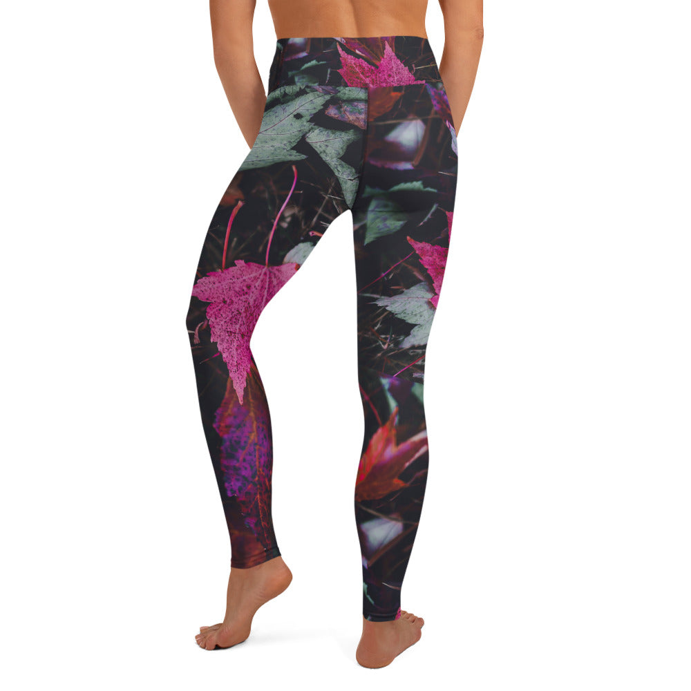 Fall Fashion Activewear Leggings. Yoga Pants. Fitness Leggings-"PurpleAutumn" by WickedYo.