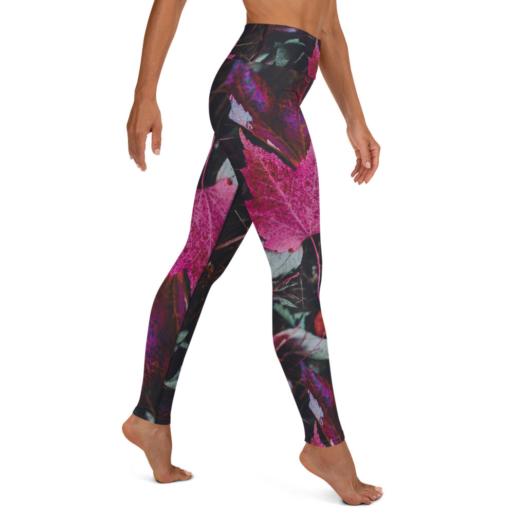 Gym Wear Leggings- Fall Colors. Streetwear Yoga Pants, Fall Activewear. "PurpleAutumn" by WickedYo.