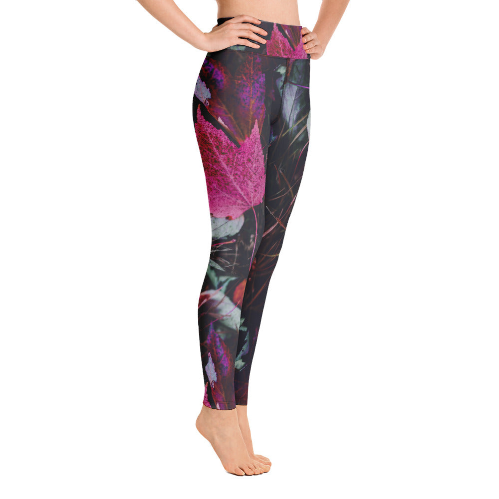 Fall Fashion Activewear Leggings. Yoga Pants. Fitness Leggings-"PurpleAutumn" by WickedYo.