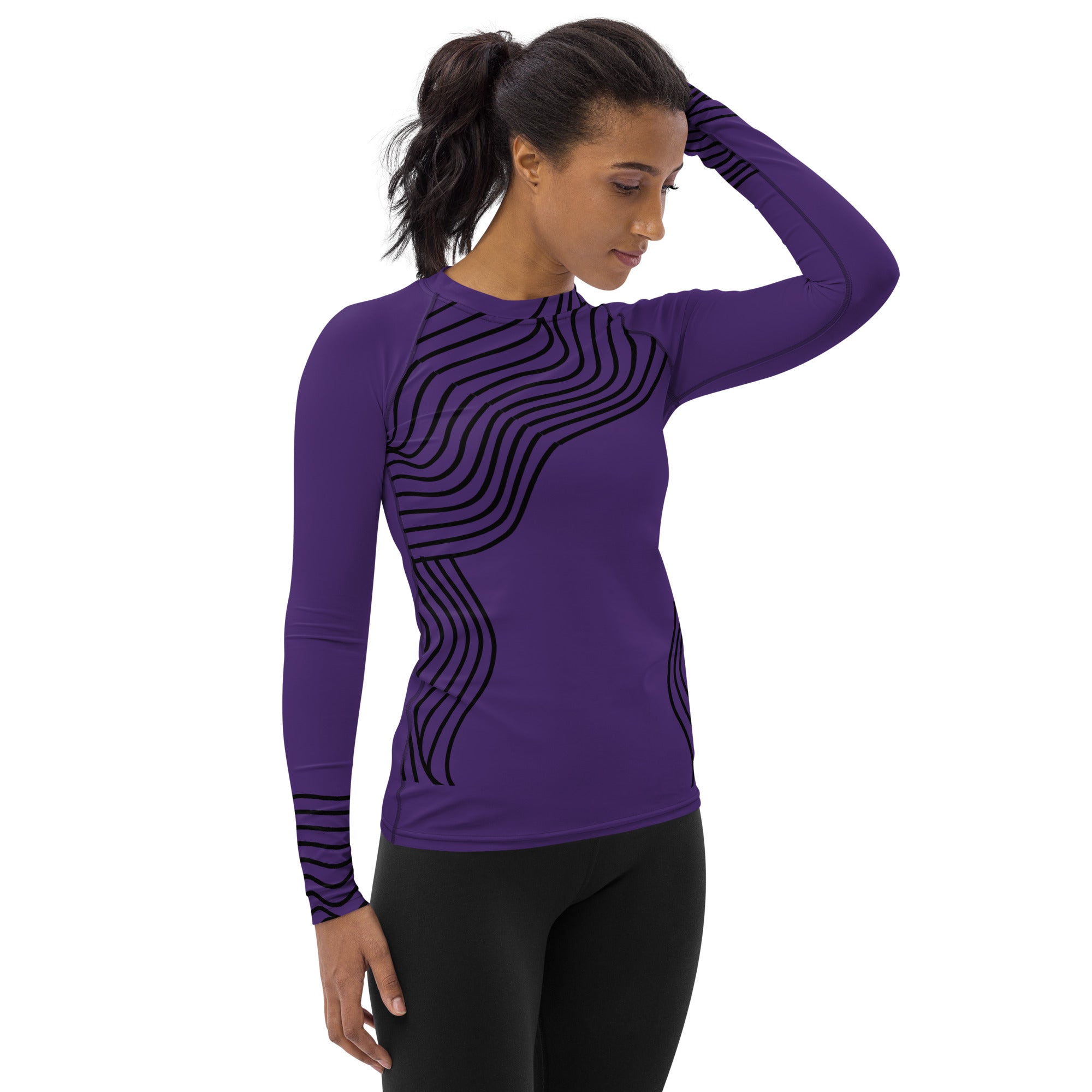 Long Sleeved Gym Top for Girls. Activewear or Workout Top. Streetwear. RippleFX by WickedYo.