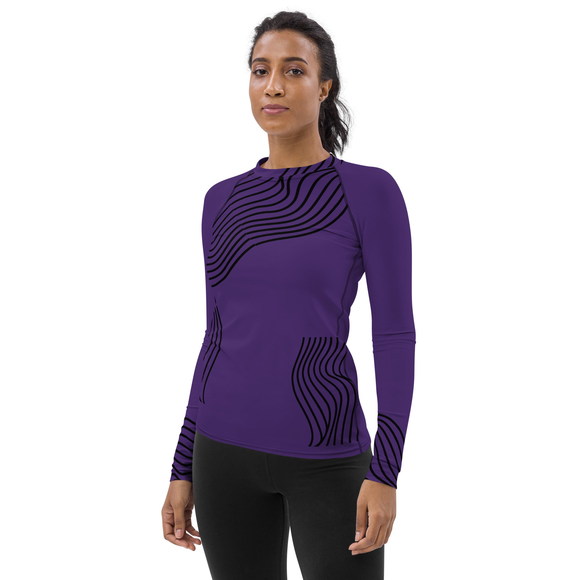Sporty Women's Rashguard. Long Sleeved Gym Top. Activewear Top. RippleFX by WickedYo.