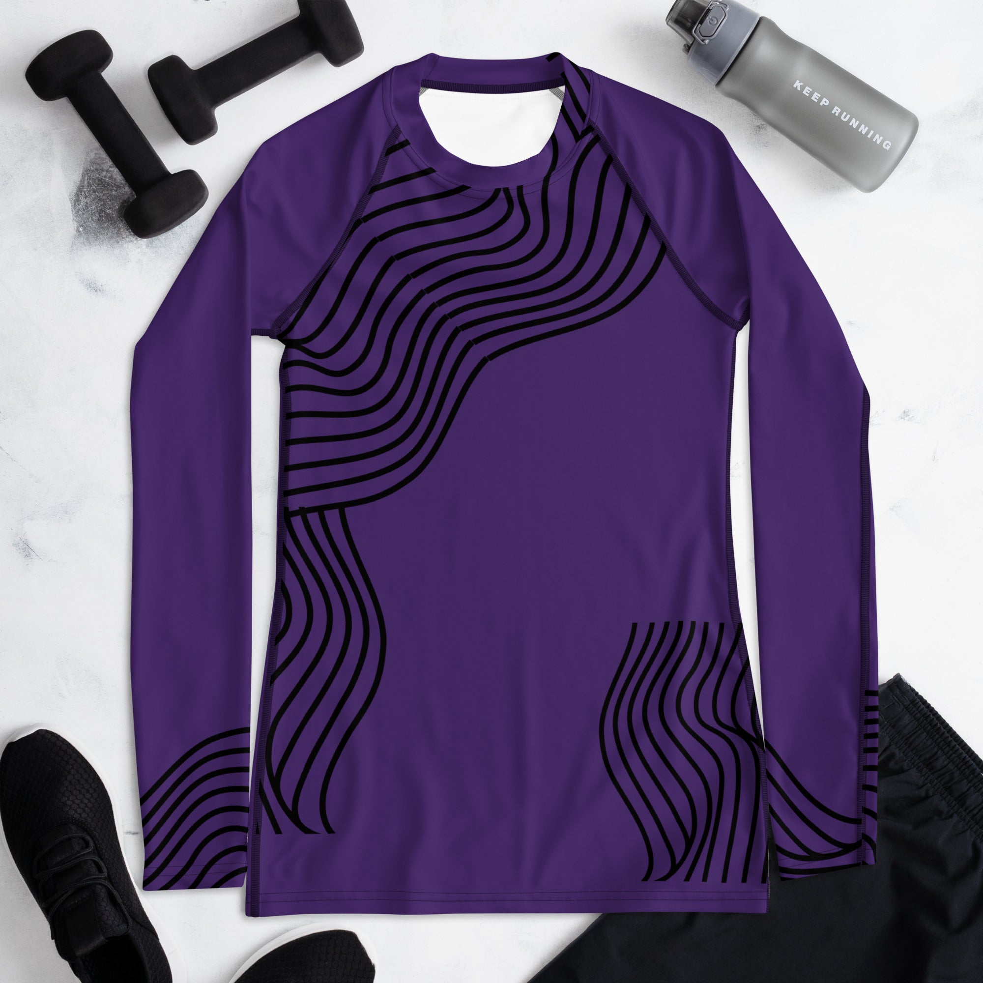 Sporty Women's Rashguard. Long Sleeved Gym Top. Activewear Top. RippleFX by WickedYo.