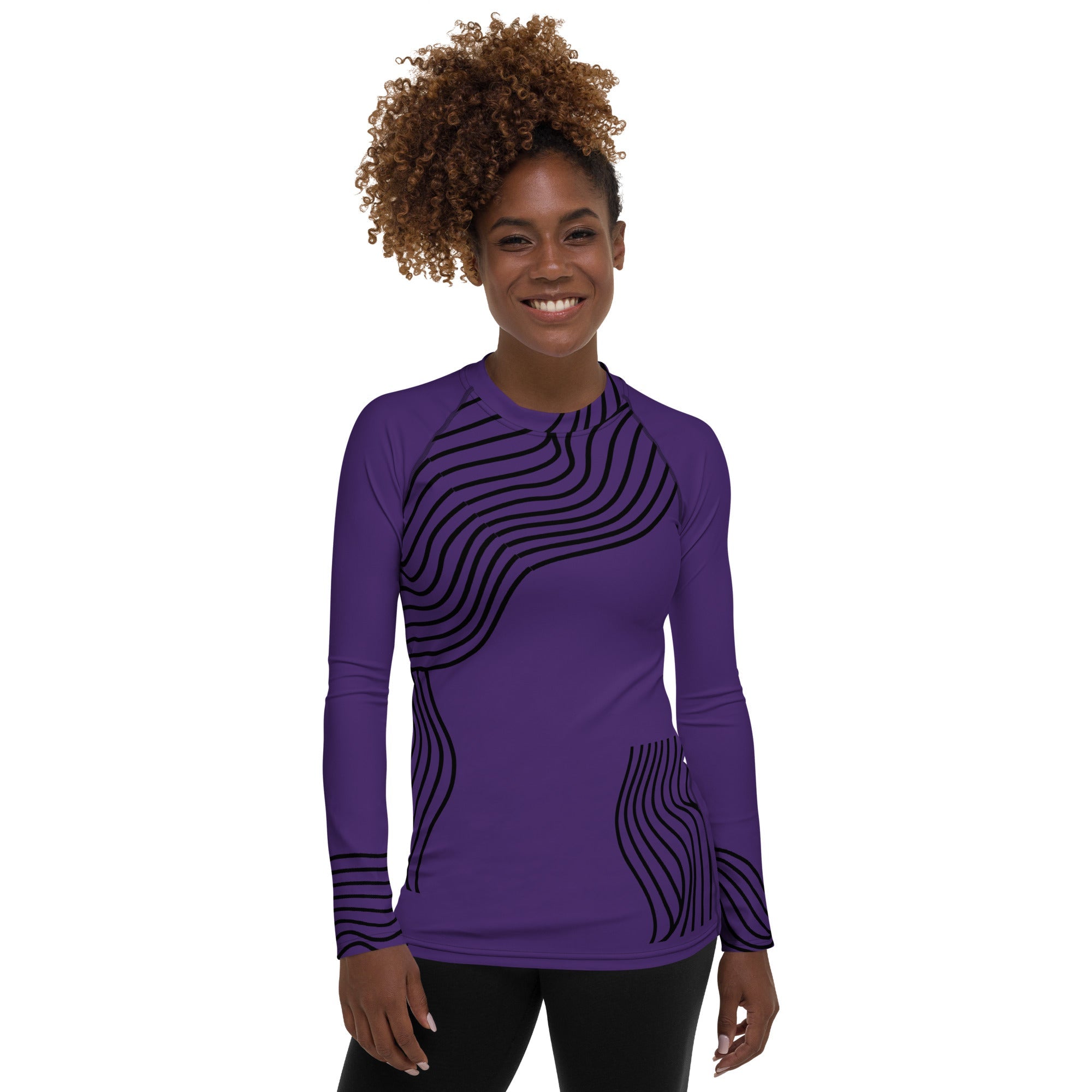 Long Sleeved Gym Top for Girls. Activewear or Workout Top. Streetwear. RippleFX by WickedYo.