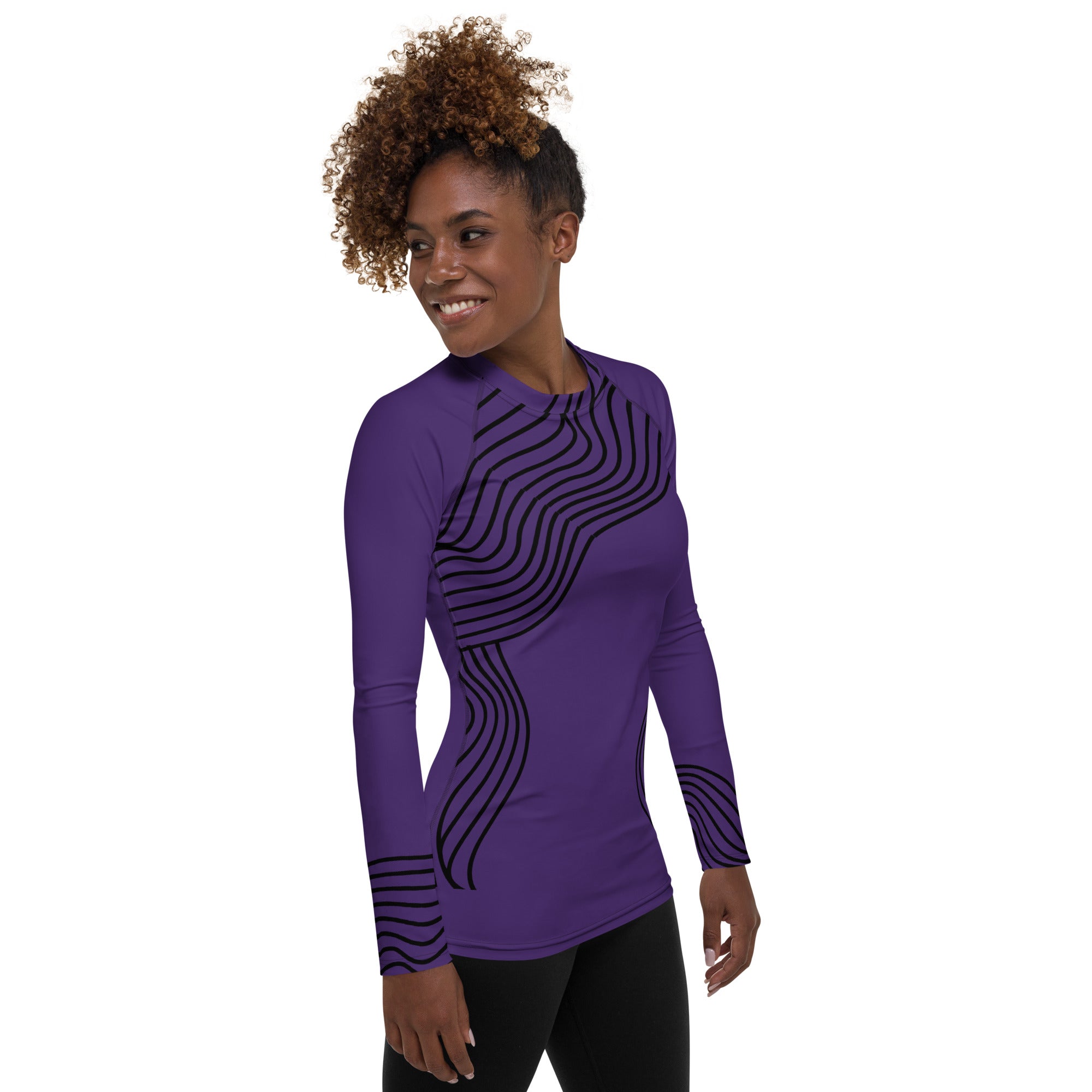 Sporty Women's Rashguard. Long Sleeved Gym Top. Activewear Top. RippleFX by WickedYo.