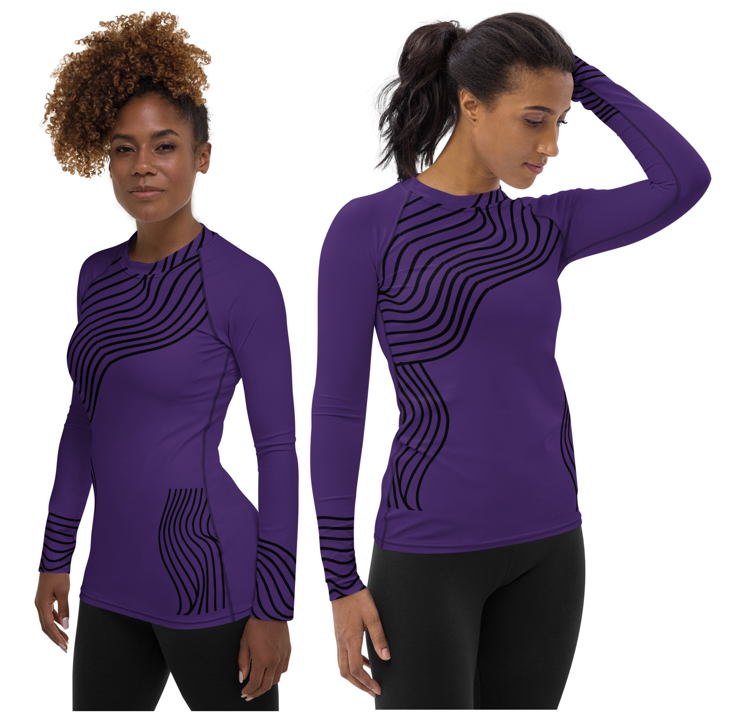 Long Sleeved Gym Top for Girls. Activewear or Workout Top. Streetwear. RippleFX by WickedYo.