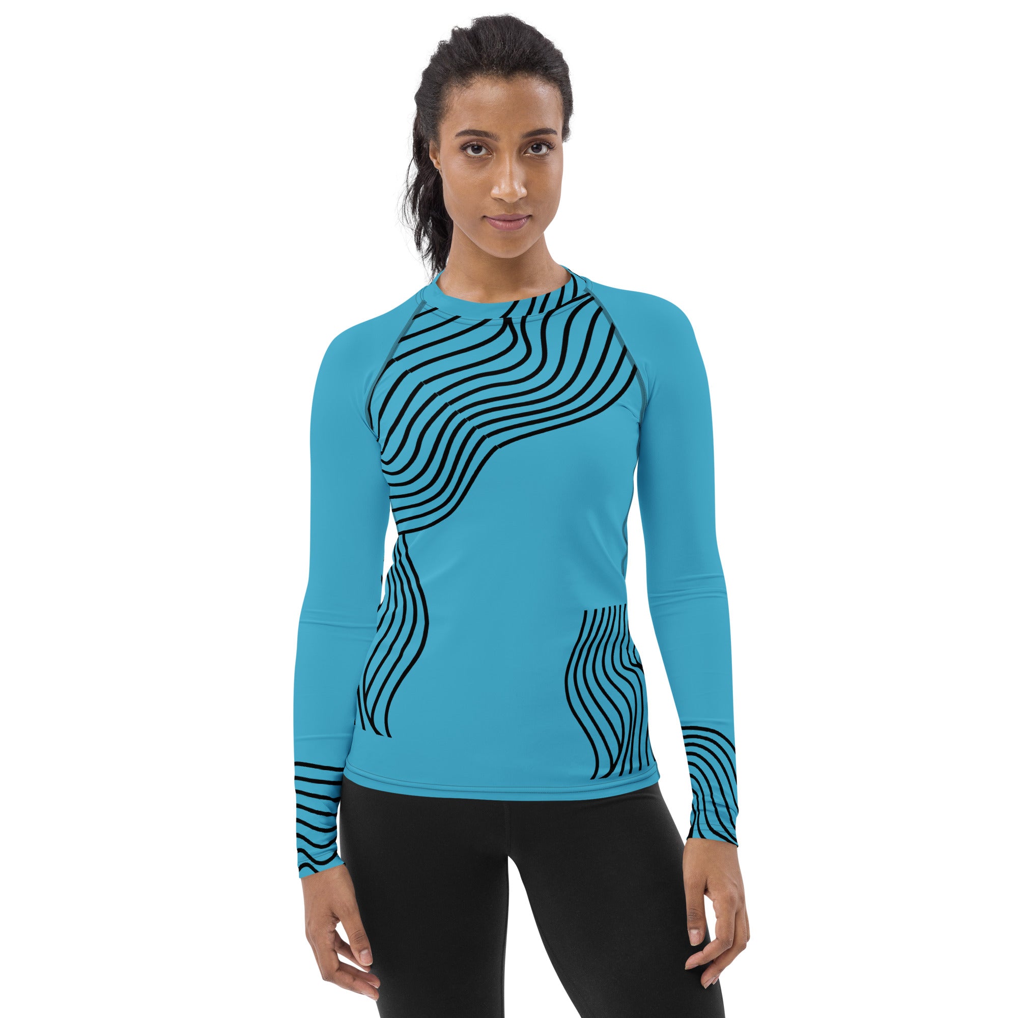 Sporty Women's Rashguard. Long Sleeved Gym Top. Activewear Top. RippleFX by WickedYo.