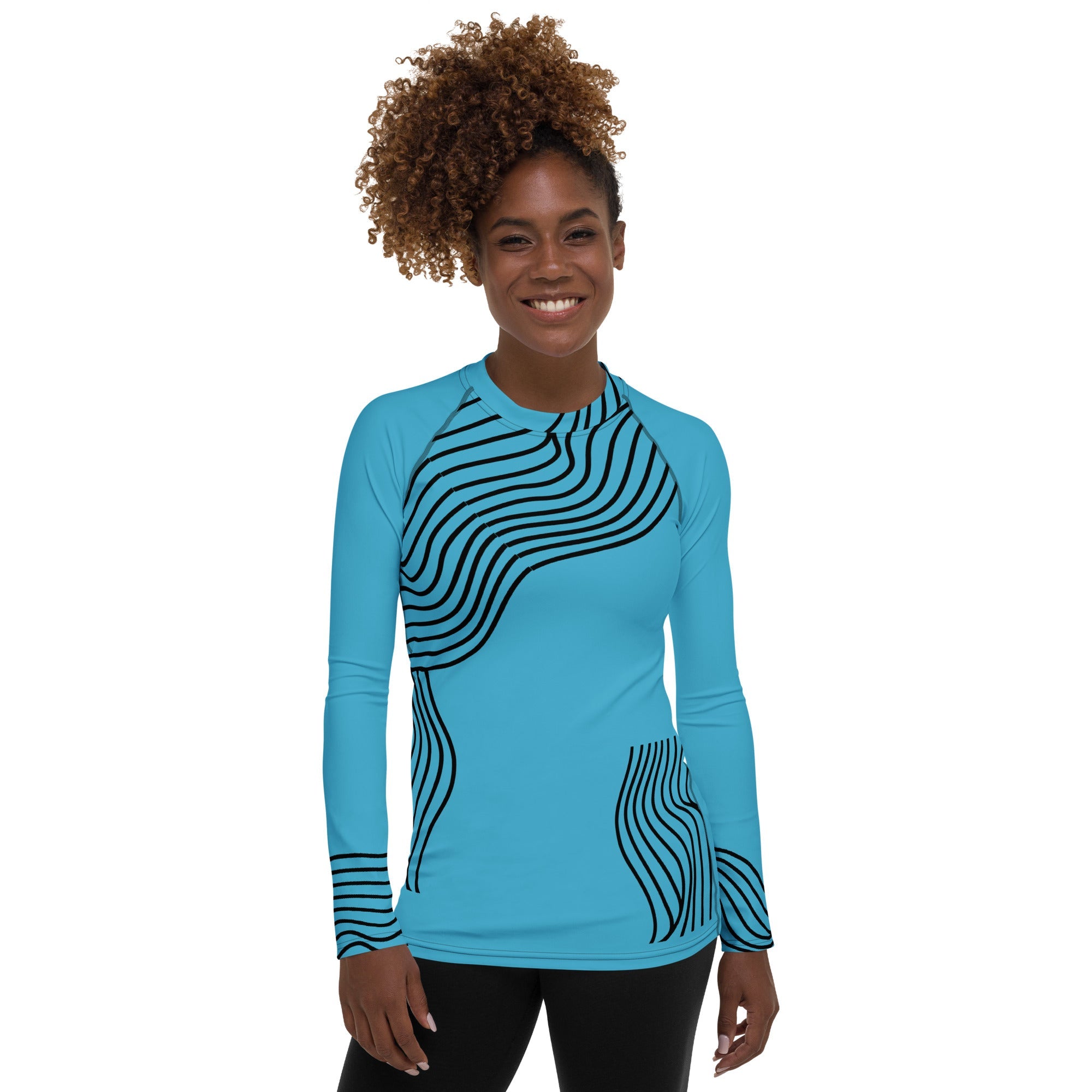 Long Sleeved Gym Top for Girls. Activewear or Workout Top. Streetwear. RippleFX by WickedYo.