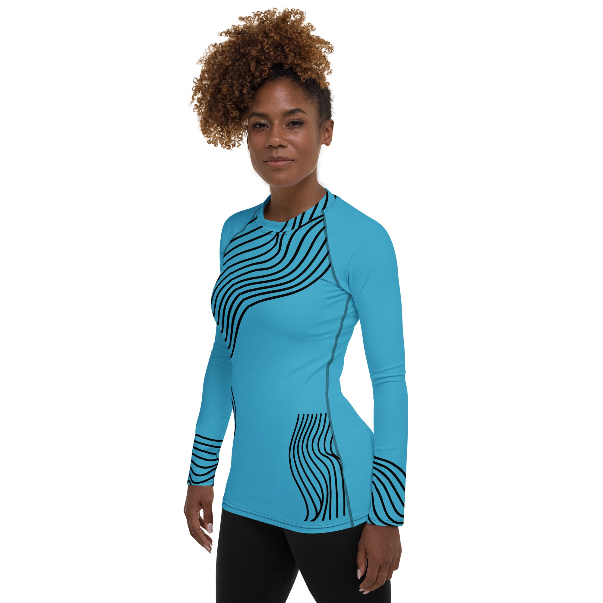 Sporty Women's Rashguard. Long Sleeved Gym Top. Activewear Top. RippleFX by WickedYo.