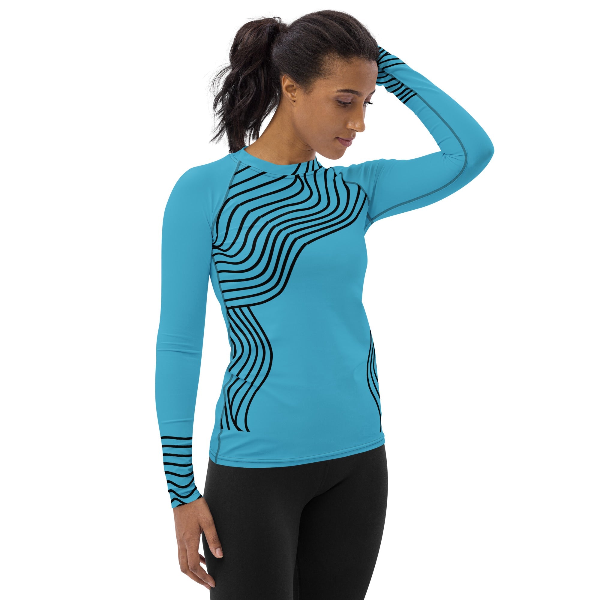 Long Sleeved Gym Top for Girls. Activewear or Workout Top. Streetwear. RippleFX by WickedYo.