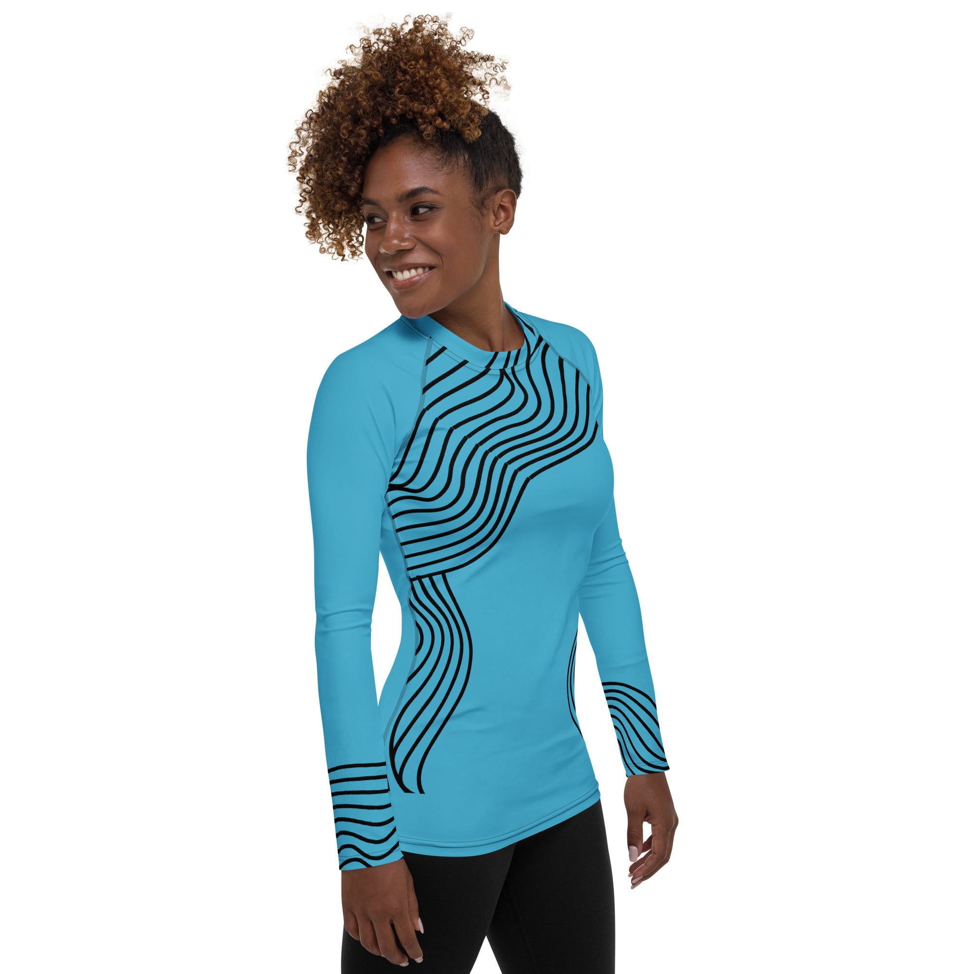 Sporty Women's Rashguard. Long Sleeved Gym Top. Activewear Top. RippleFX by WickedYo.