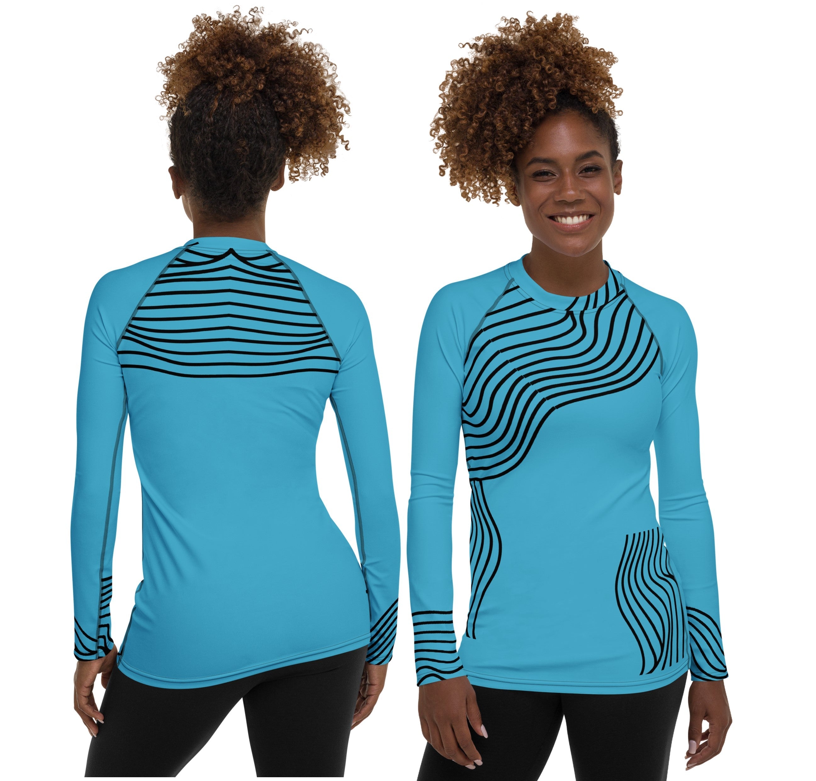 Long Sleeved Gym Top for Girls. Activewear or Workout Top. Streetwear. RippleFX by WickedYo.