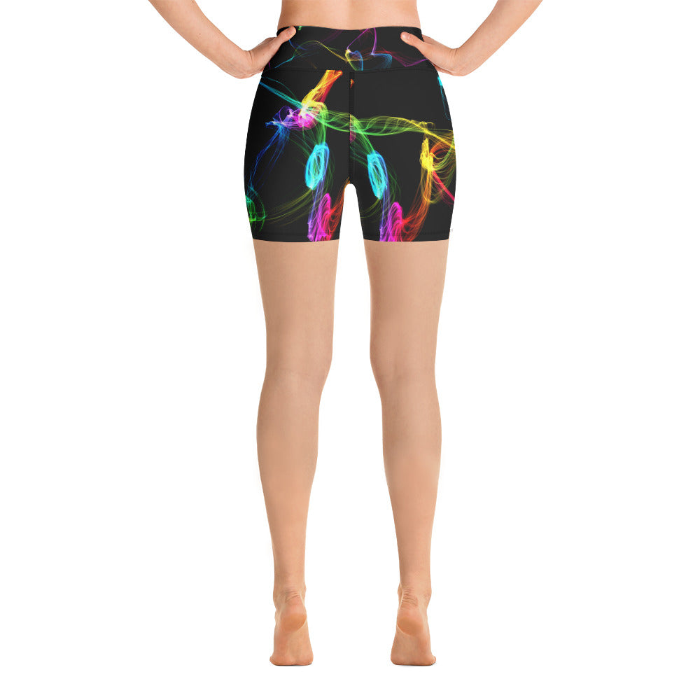 girls-gym-shorts-yoga-shorts-black-multi-color-strobes-wickedyo2