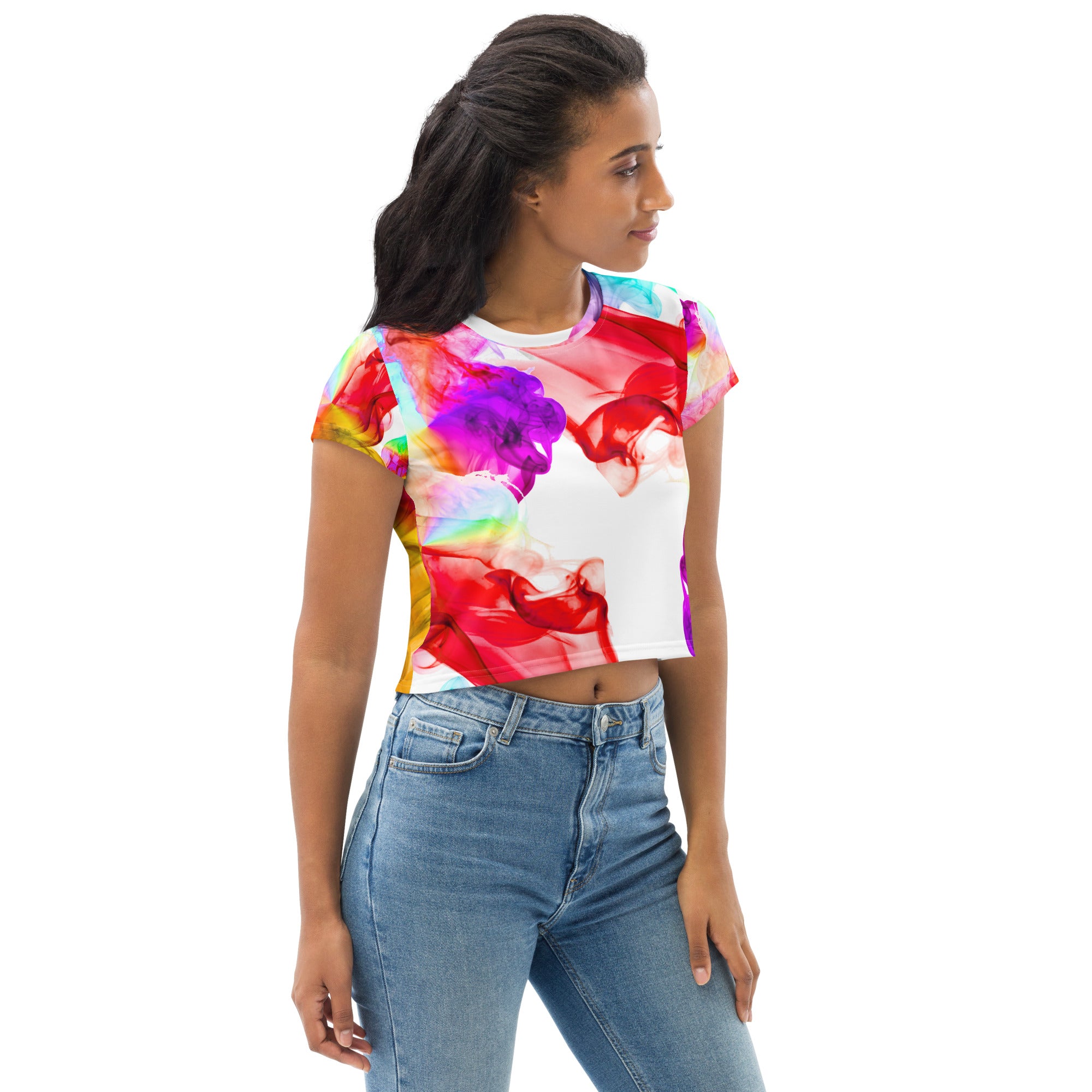 Sleeveless Gym Crop Tee. Yoga Crop Top. Activewear and Streetwear. Colorfall by WickedYo.