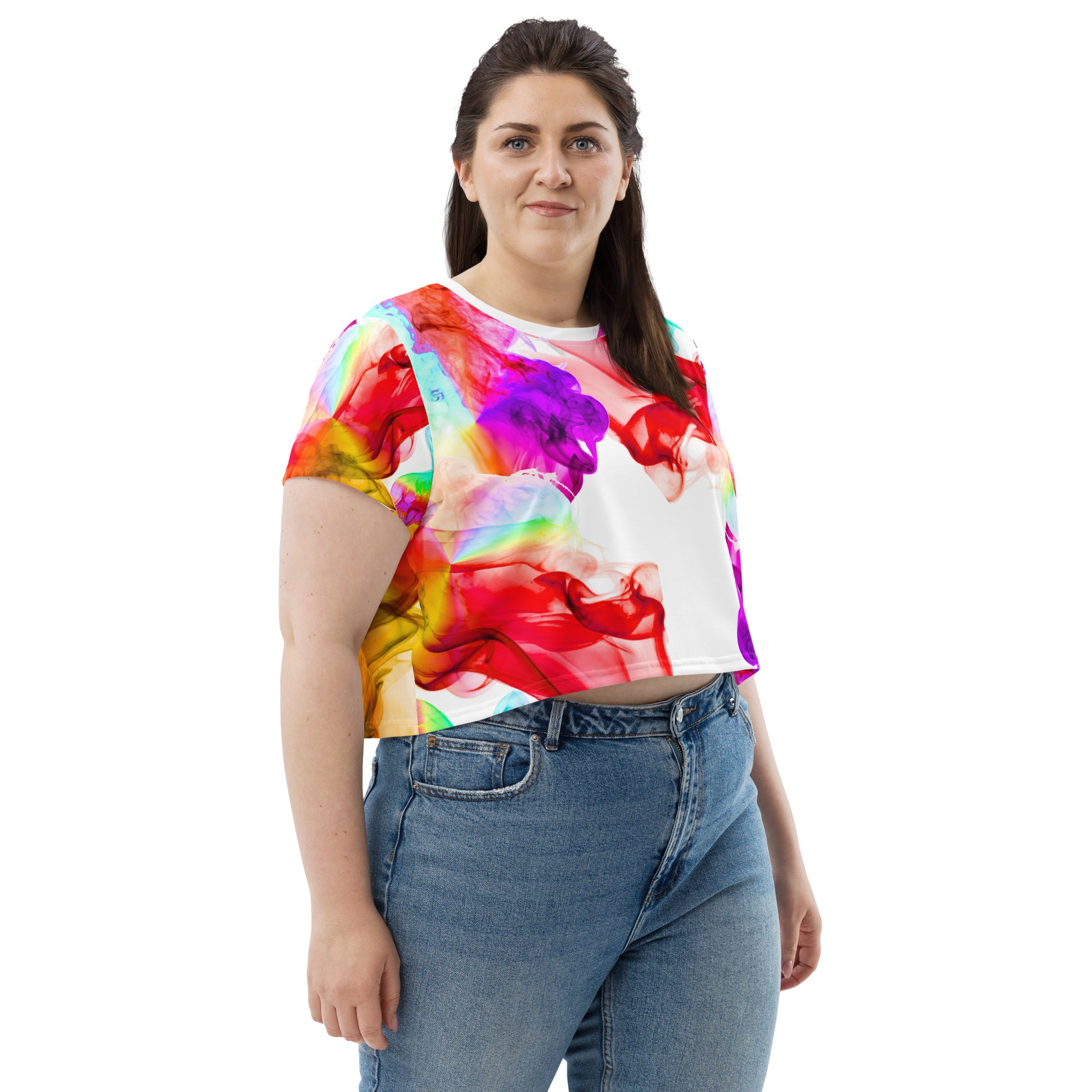 Sleeveless Gym Crop Tee. Yoga Crop Top. Activewear and Streetwear. Colorfall by WickedYo.