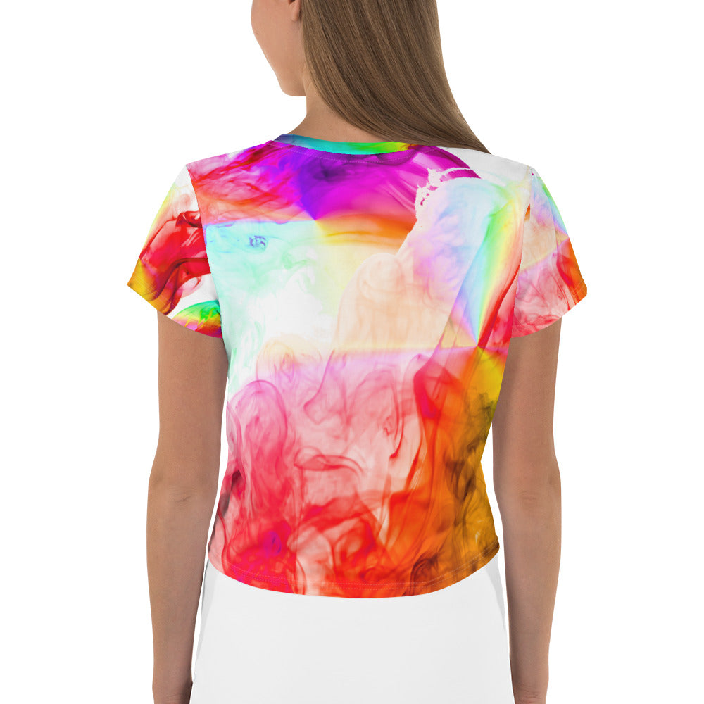 Sleeveless Gym Crop Tee. Yoga Crop Top. Activewear and Streetwear. Colorfall by WickedYo.