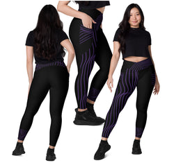 gym-leggings-with-pockets-yoga-pants-black-purple-corssover-high-waist-ripplefx-wickedyo1