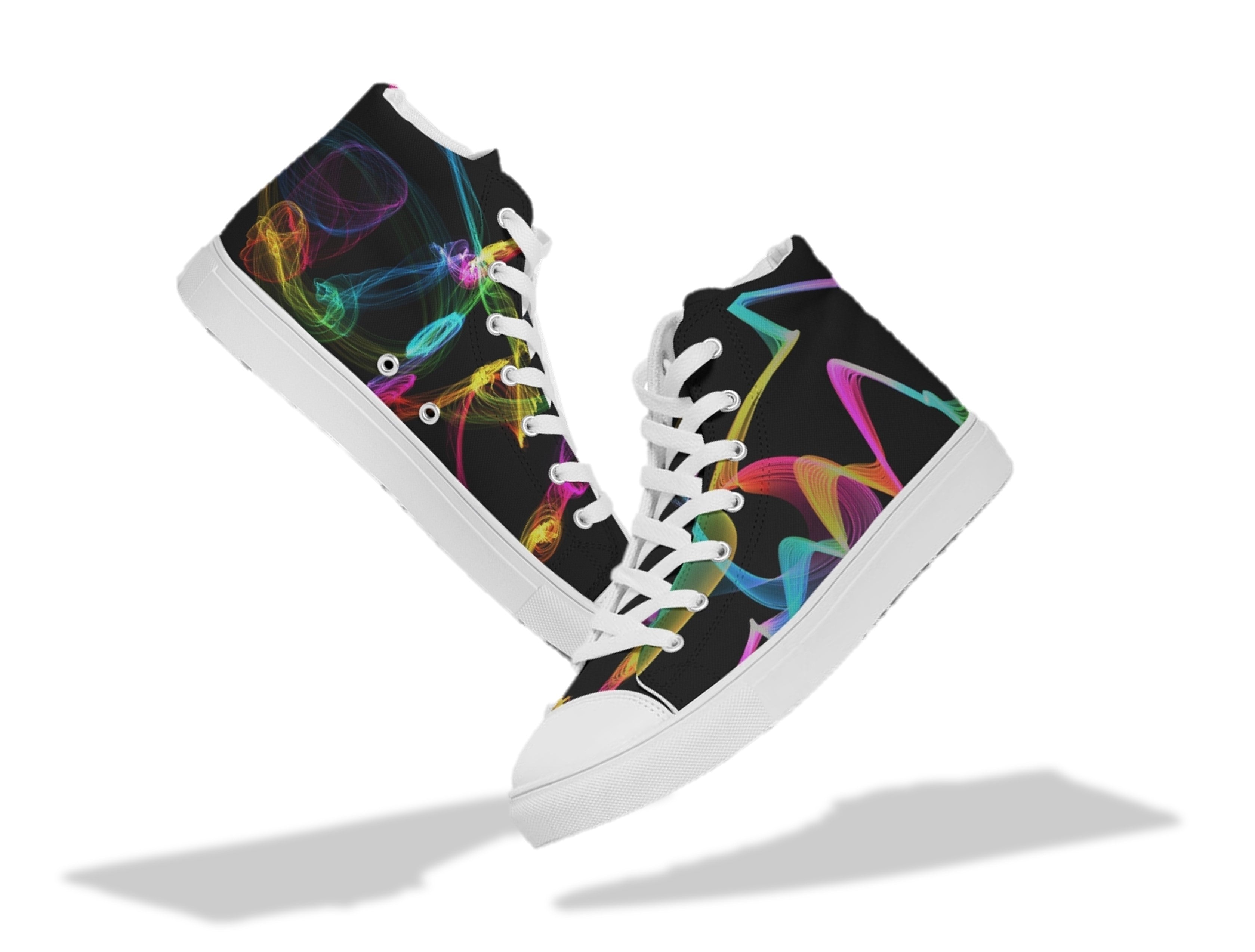 high-tops-sneakers-black-rainbow-colors-strobes-jooots-wickedyo9