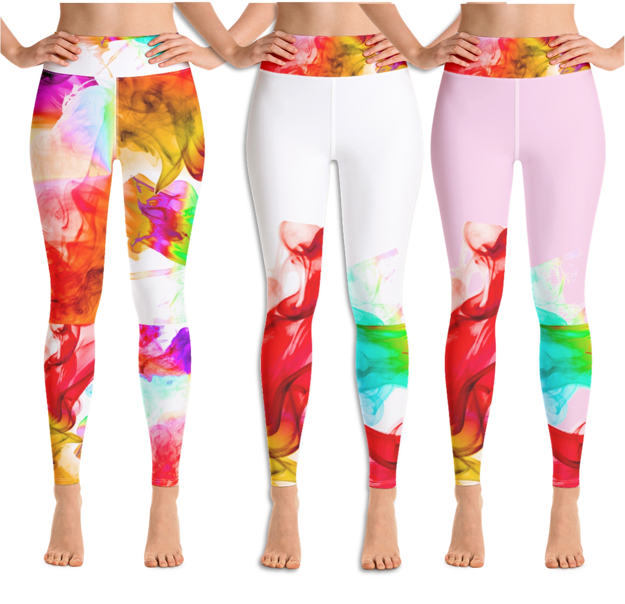 Yoga leggings Workout pants and Streetwear Gym leggings. Colorfall by WickedYo.