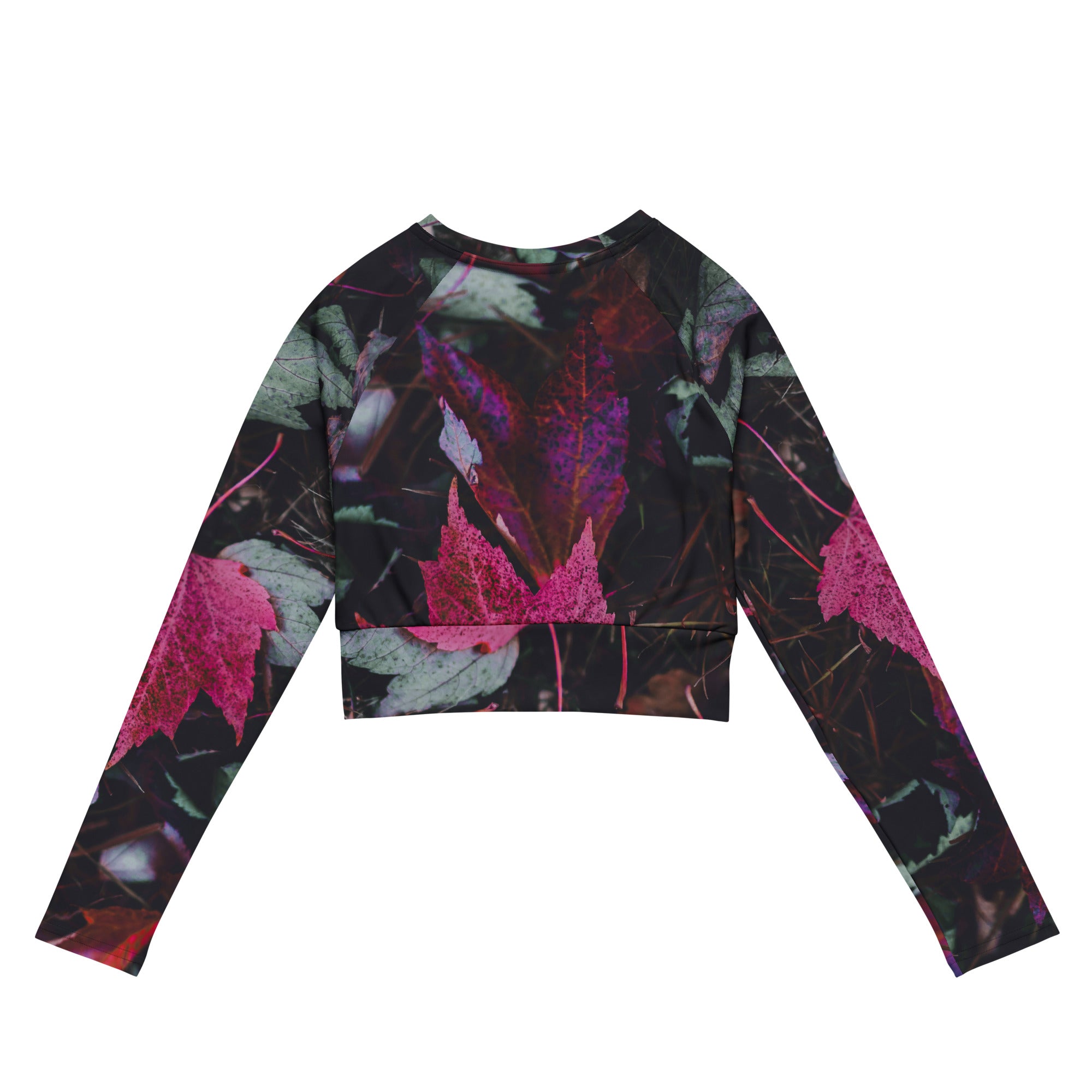 Long Sleeved Gym Cropped Top, Fall Workout or Running Top. Activewear or Streetwear. "PurplAutum" by WickedYo.