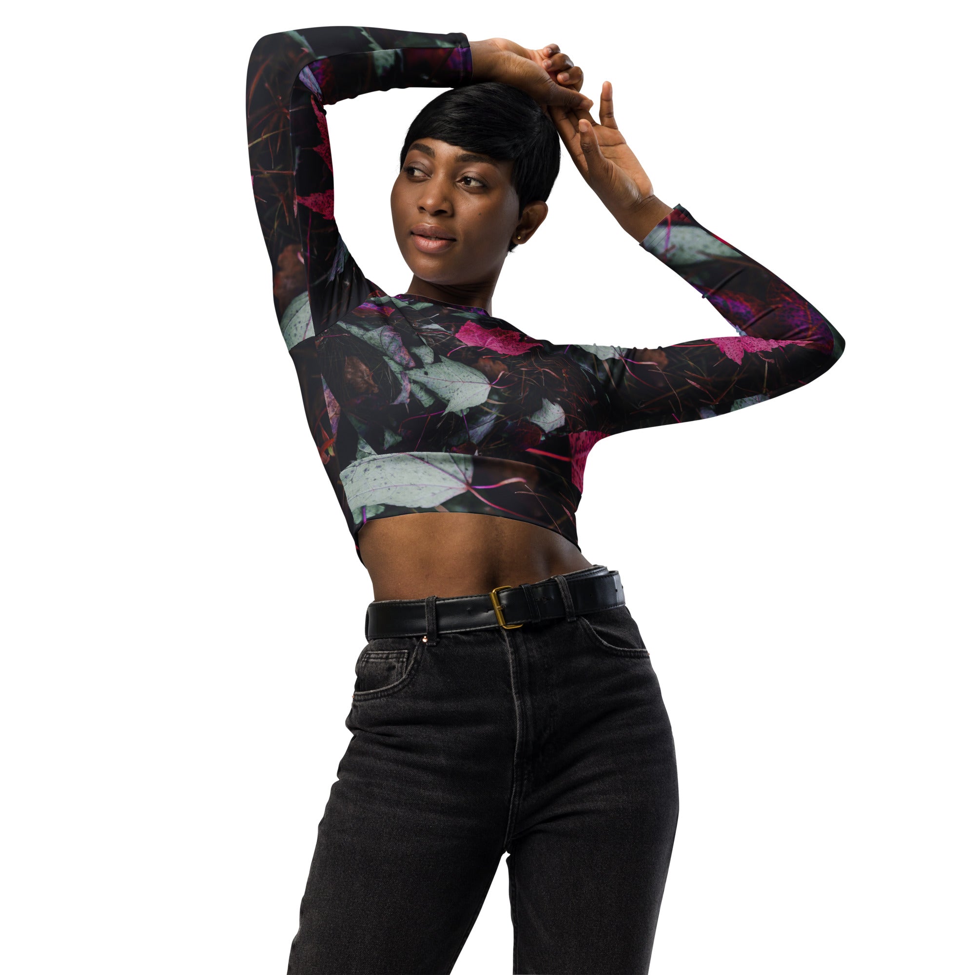 long-sleeved-workout-cropped-top-activewear-gym-clothing-fall-colors-purplepink-wickedyo2
