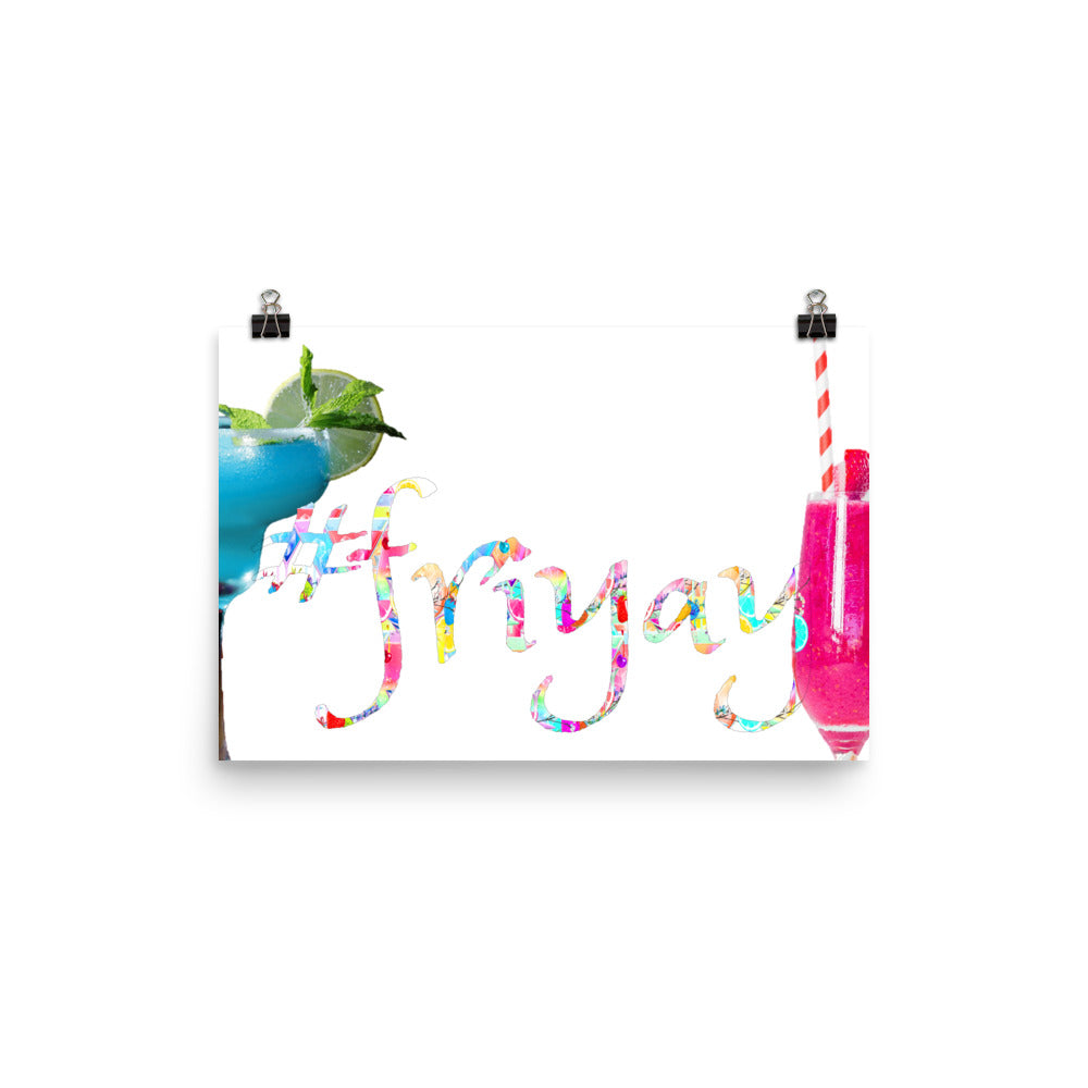 #friyay Poster Wall Decor. Mood & Cool Vibe Themed Hashtag Art for Home Decor. WickedYo