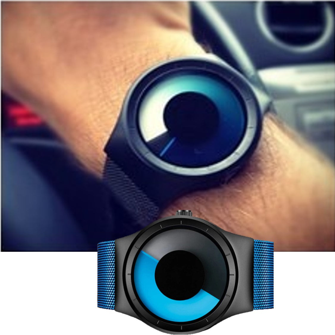 Men's Casual Party Watch. Cool Neon Quartz Steel Mesh Watch. WickedYo