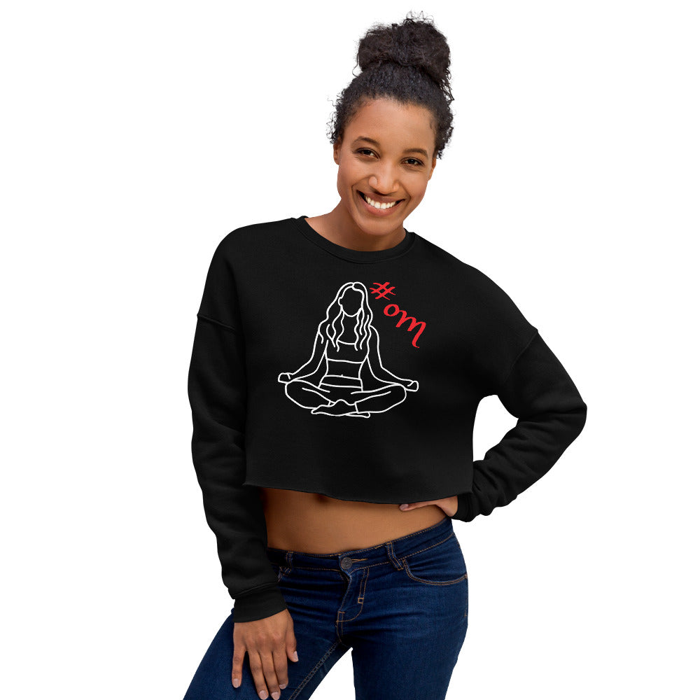 om-hashtag-art-cropped-sweatshirt-wickedyo-yogalover-womens-cropped-sweatshirt-black 3