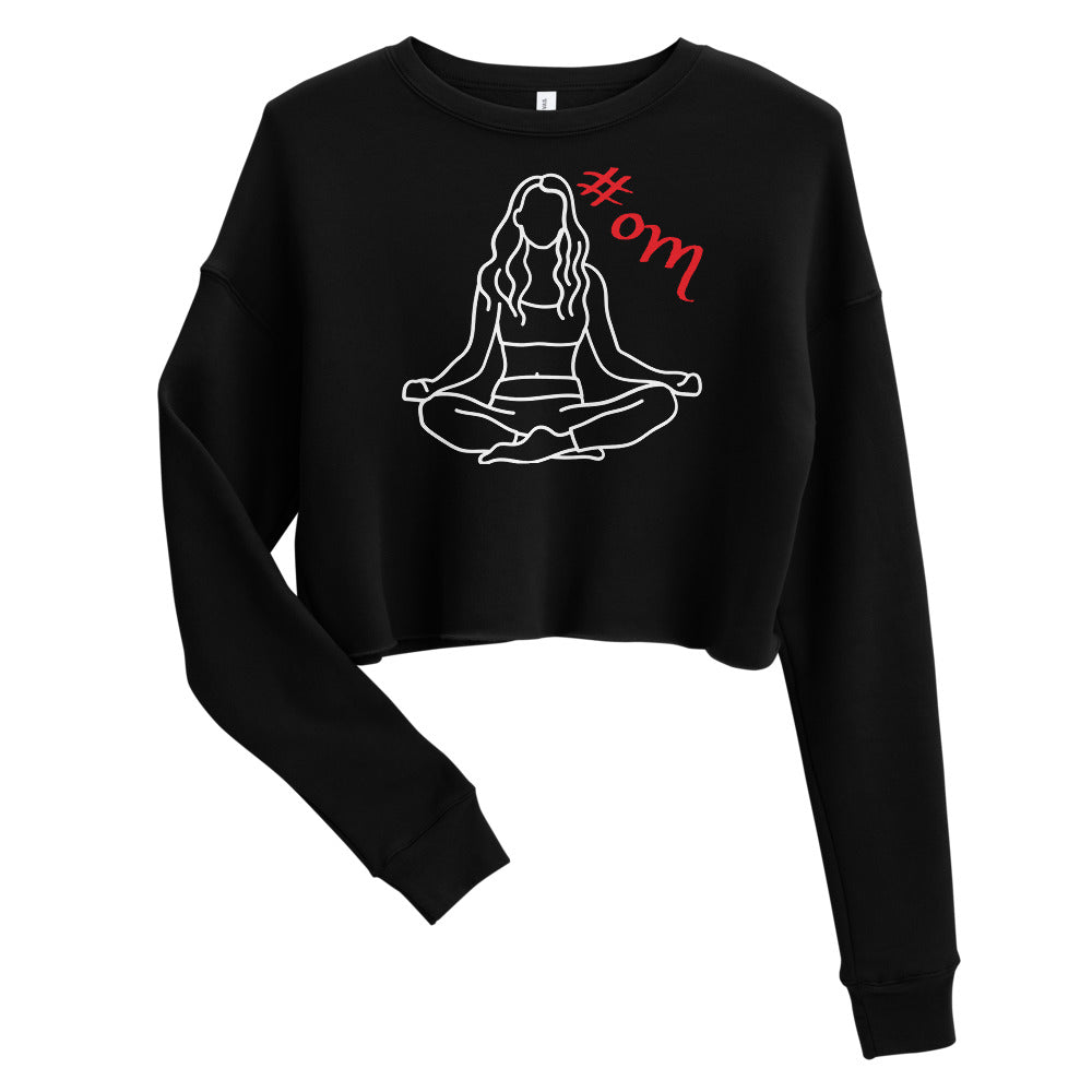 om-hashtag-art-cropped-sweatshirt-wickedyo-yogalover-womens-cropped-sweatshirt-black 4
