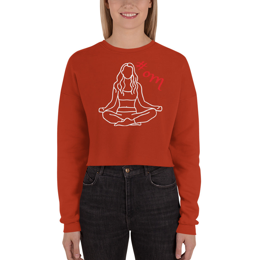 om-hashtag-art-cropped-sweatshirt-wickedyo-yogalover-womens-cropped-sweatshirt-brick-red 4