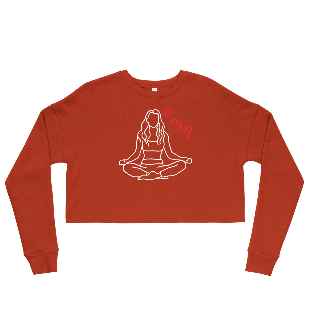 om-hashtag-art-cropped-sweatshirt-wickedyo-yogalover-womens-cropped-sweatshirt-brick-red 3
