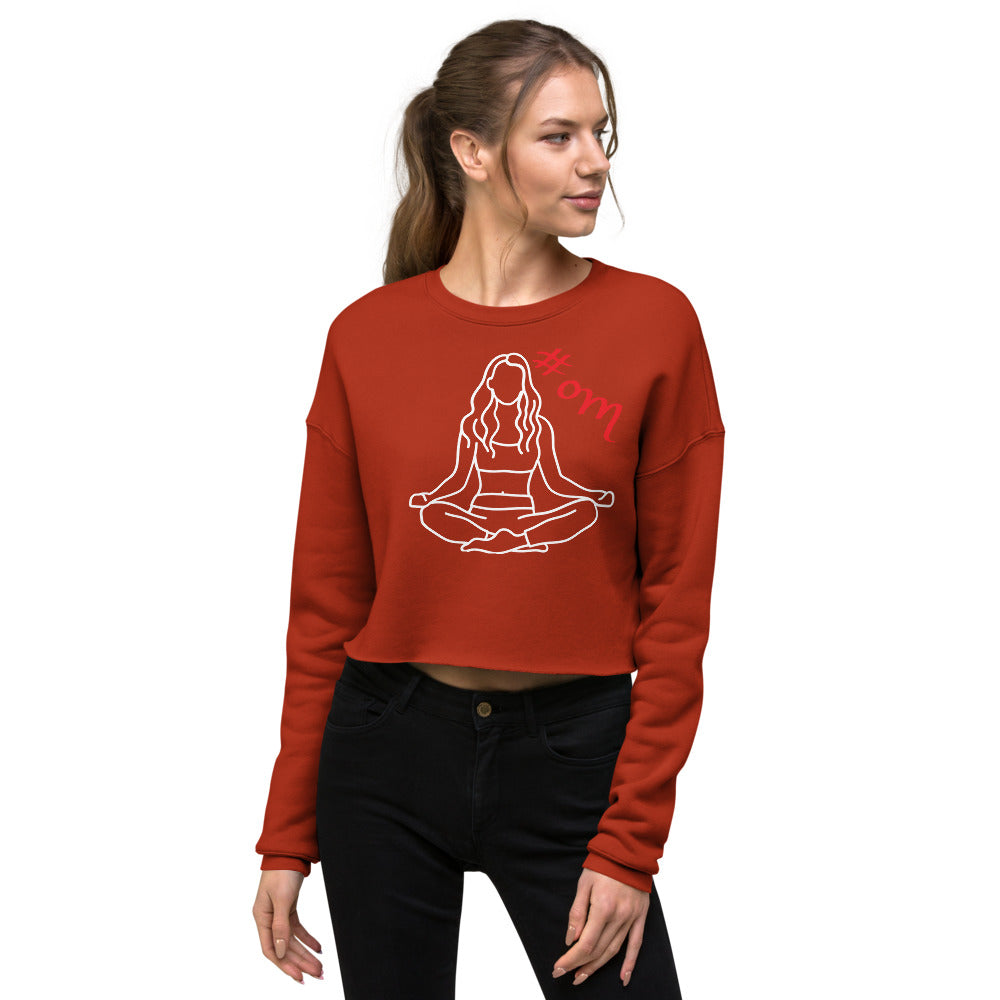 om-hashtag-art-cropped-sweatshirt-wickedyo-yogalover-womens-cropped-sweatshirt-brick-red 2